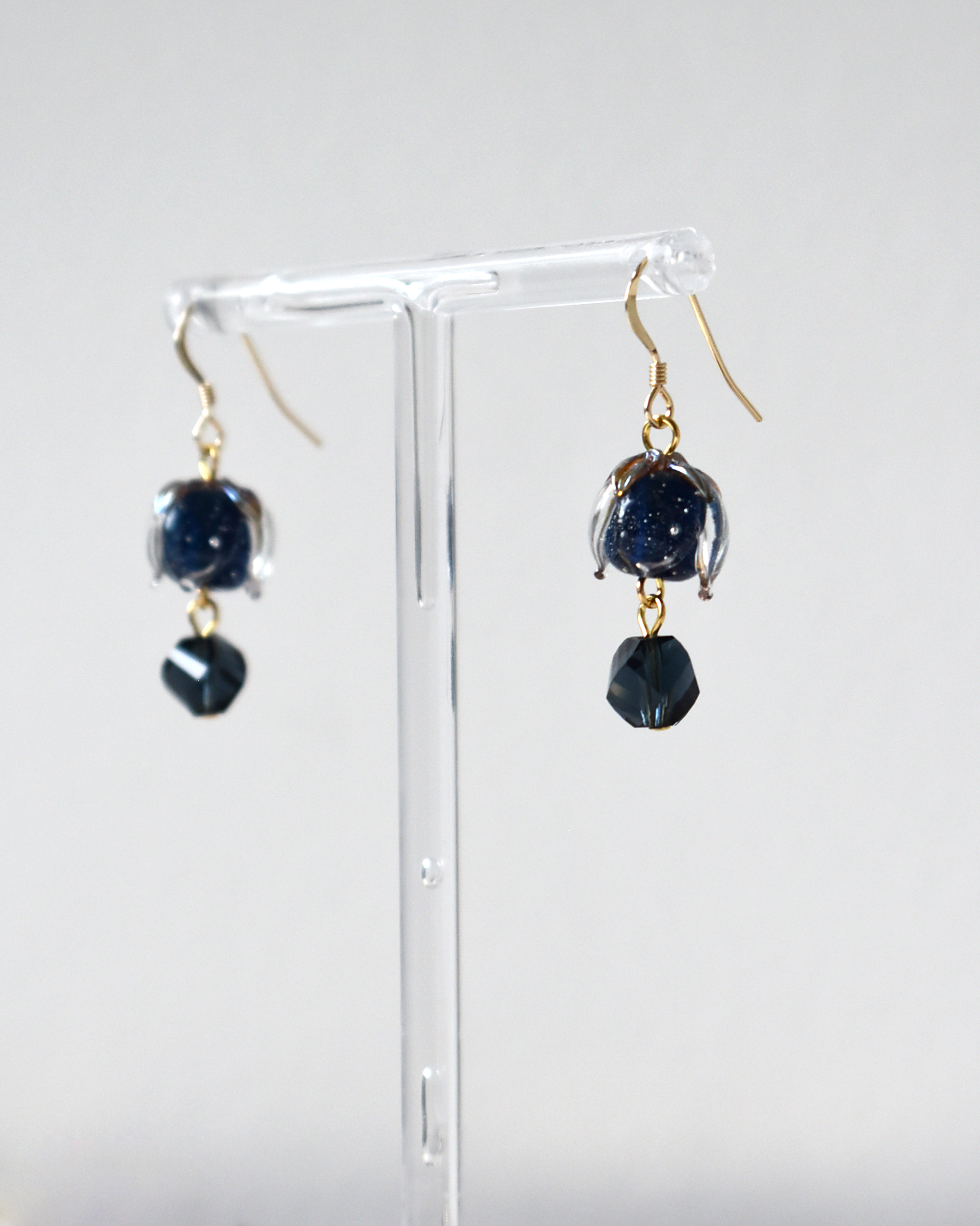 Midnight Blue Flower Bud Earrings
