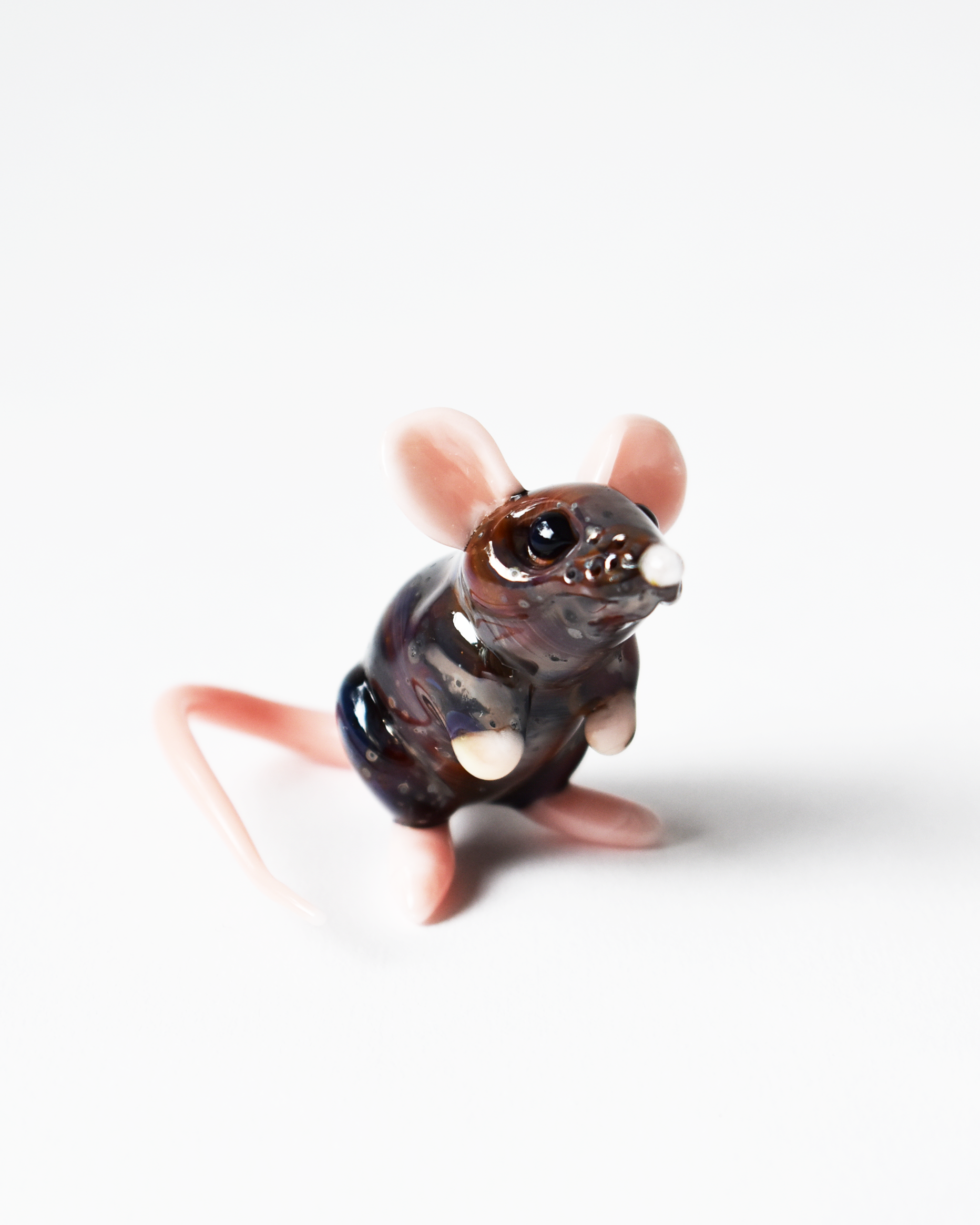 'Little Brown Mouse' Glass Sculpture
