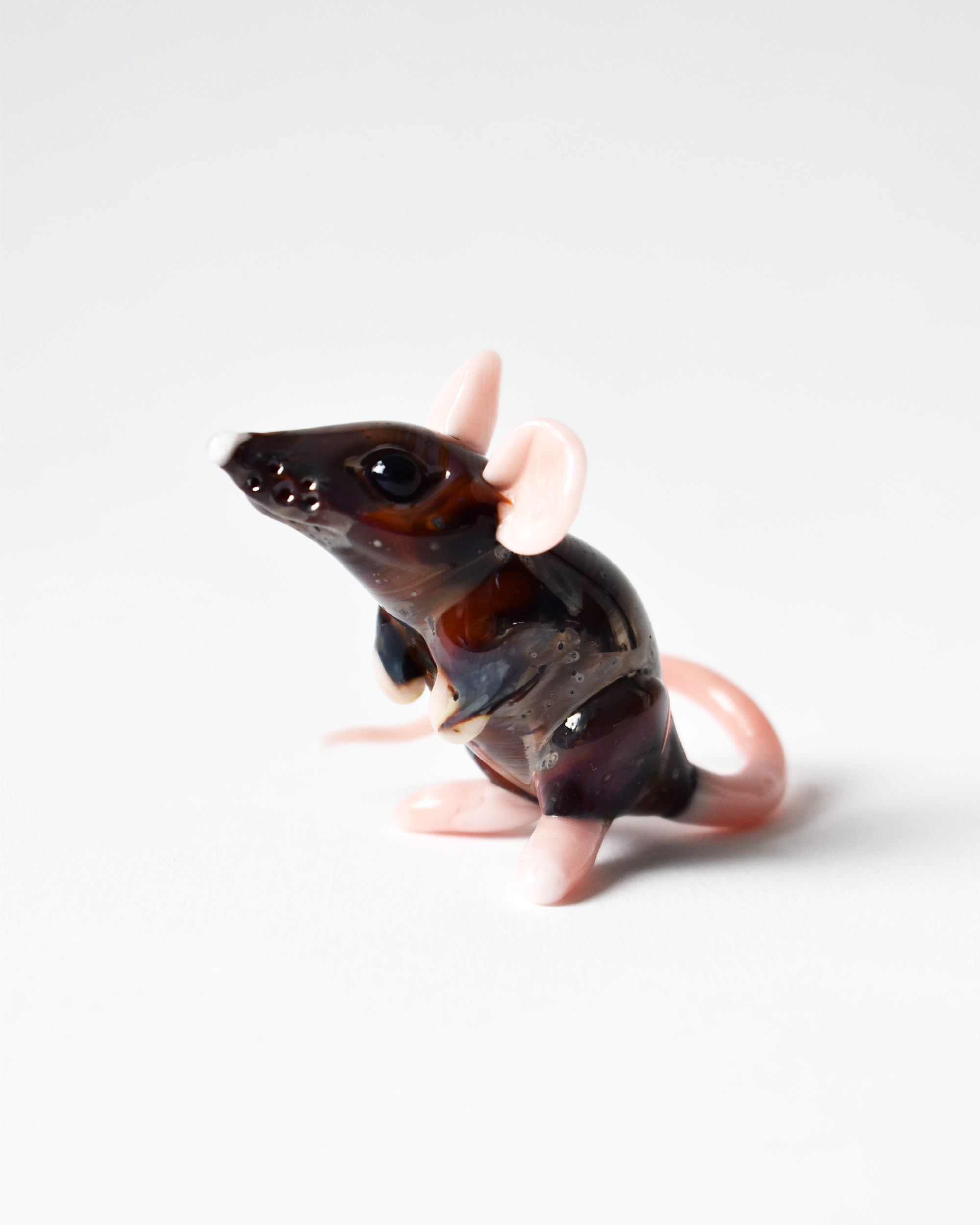 'Little Brown Mouse' Glass Sculpture