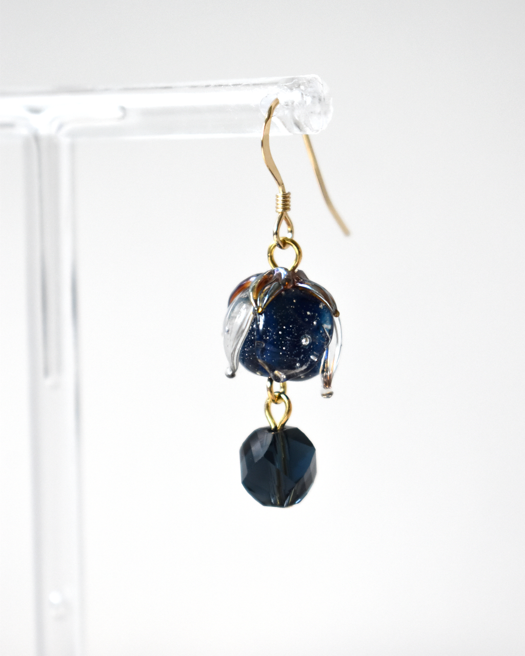 Midnight Blue Flower Bud Earrings