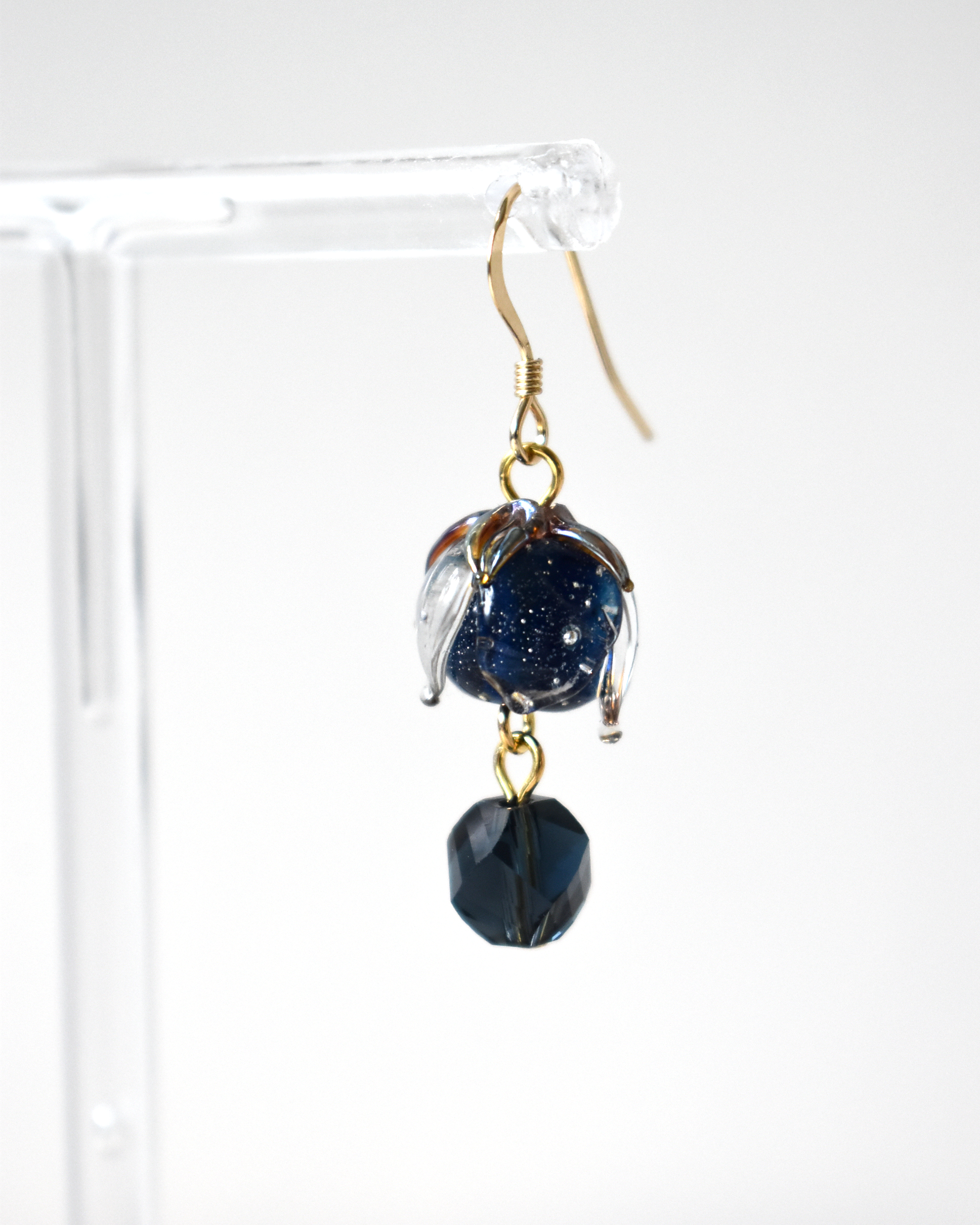 Midnight Blue Flower Bud Earrings