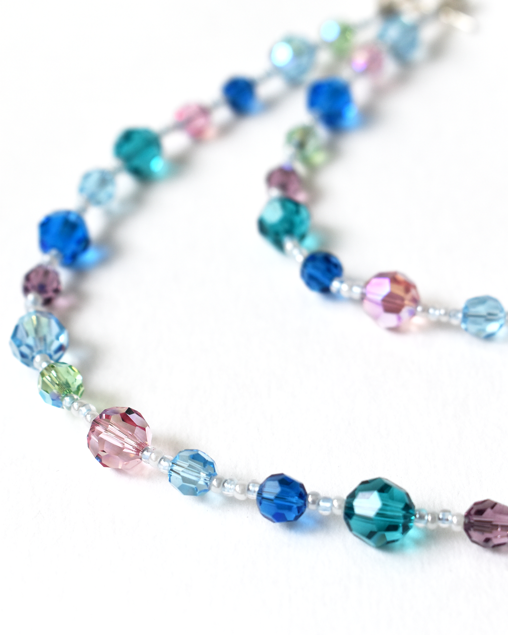 Colourful Glass Crystal Bead Necklace