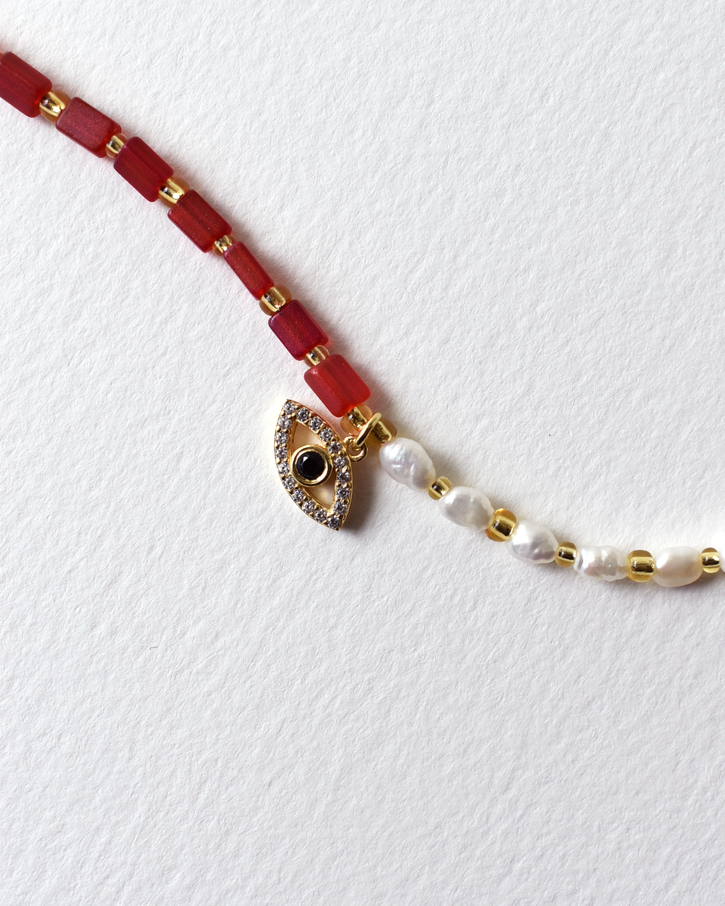 'Half & Half' Evil Eye Charm Necklace