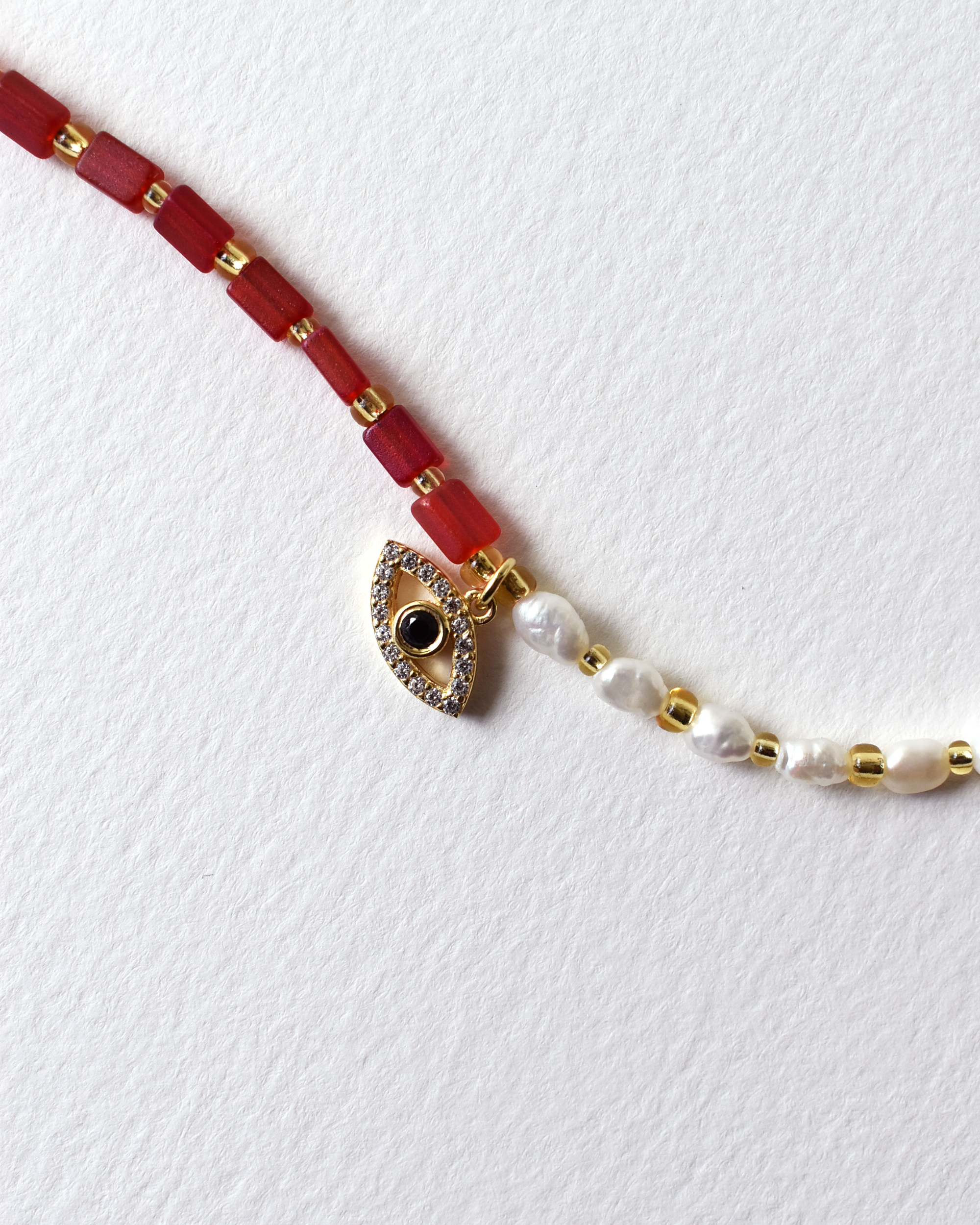 'Half & Half' Evil Eye Charm Necklace