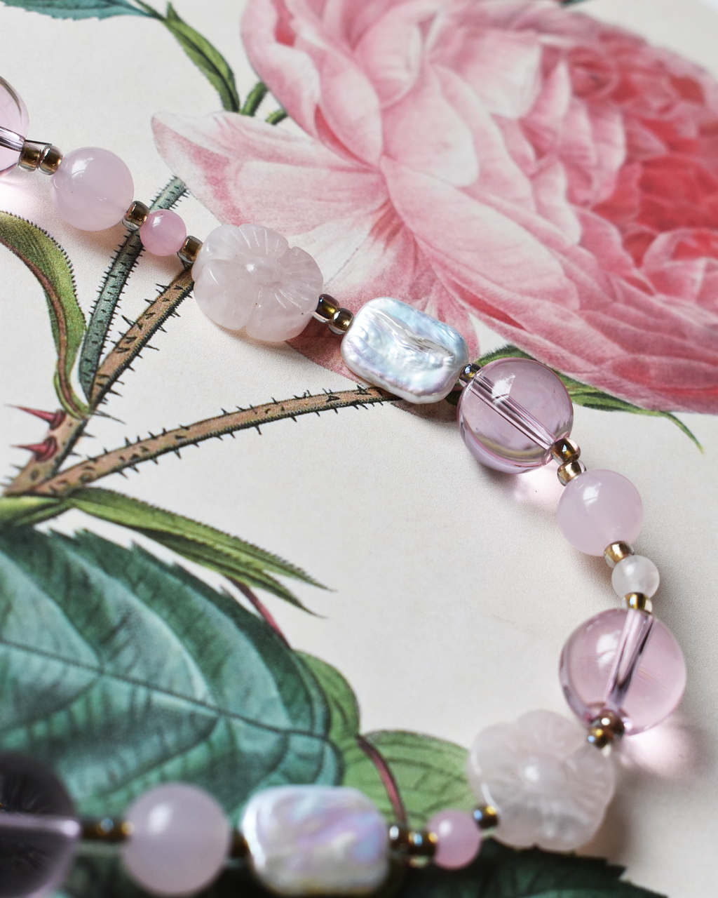'Rose Garden' Freshwater Pearl Bead Necklace