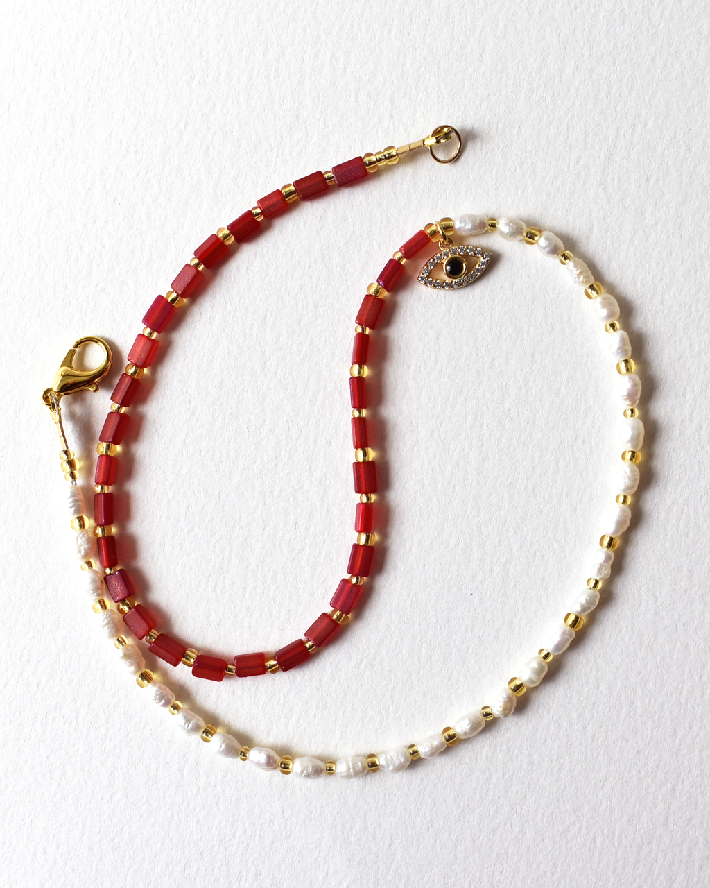 'Half & Half' Evil Eye Charm Necklace