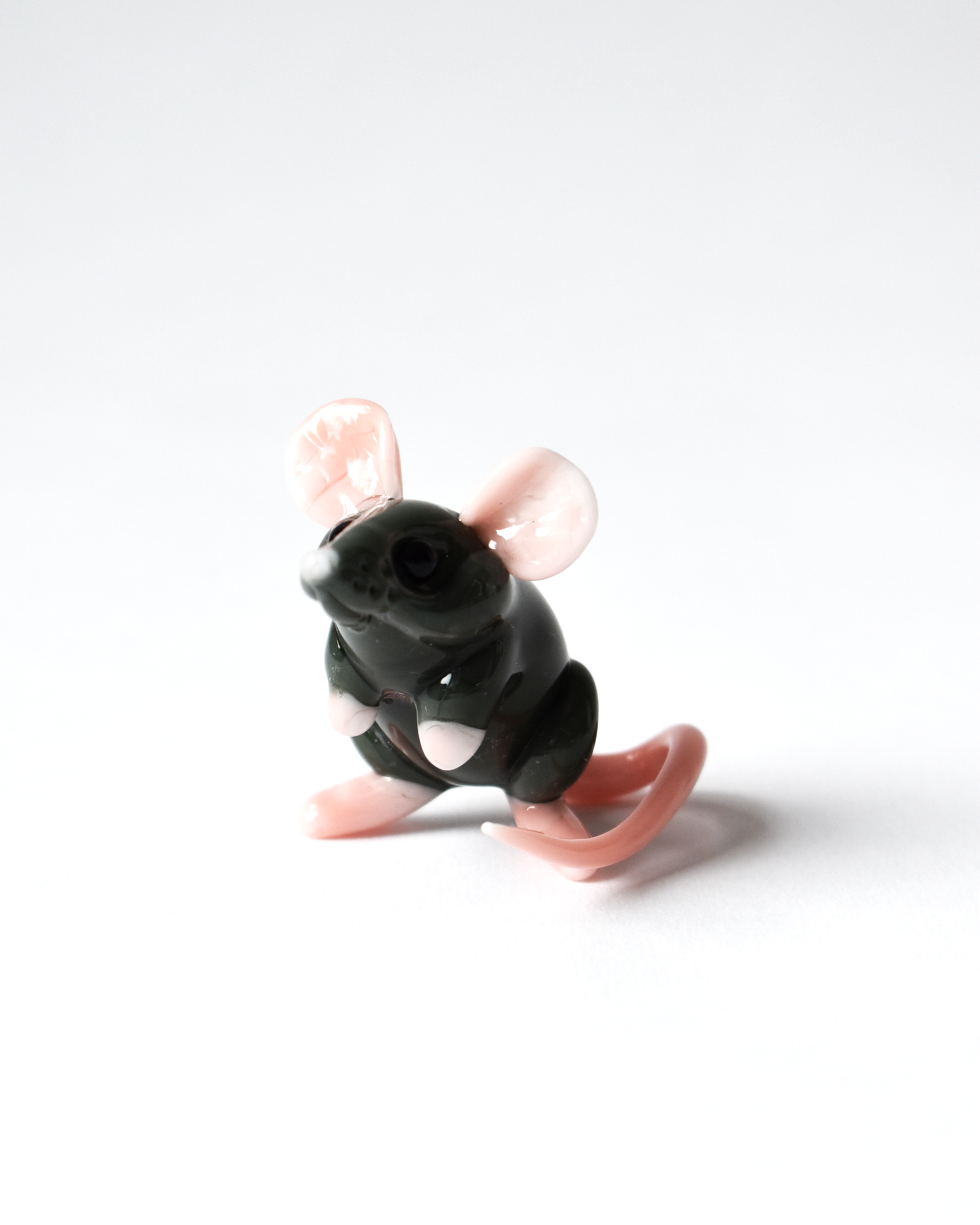 'Little Grey Mouse' Glass Sculpture