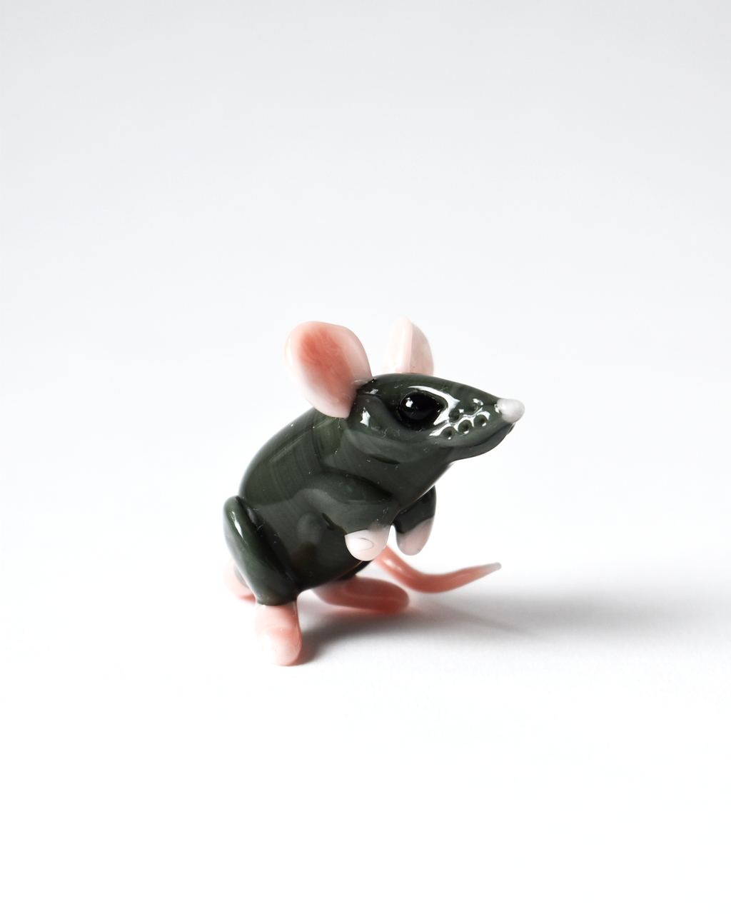'Little Grey Mouse' Glass Sculpture