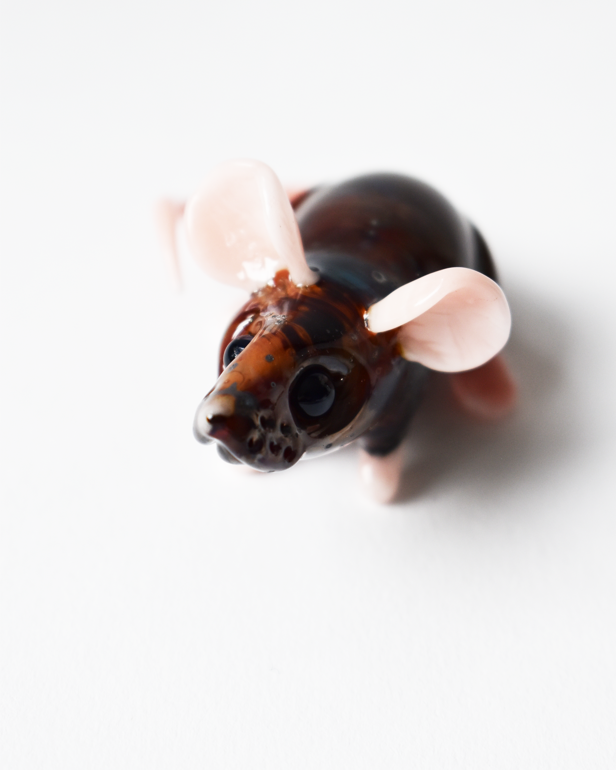 'Inquisitive Brown Mouse' Glass Sculpture