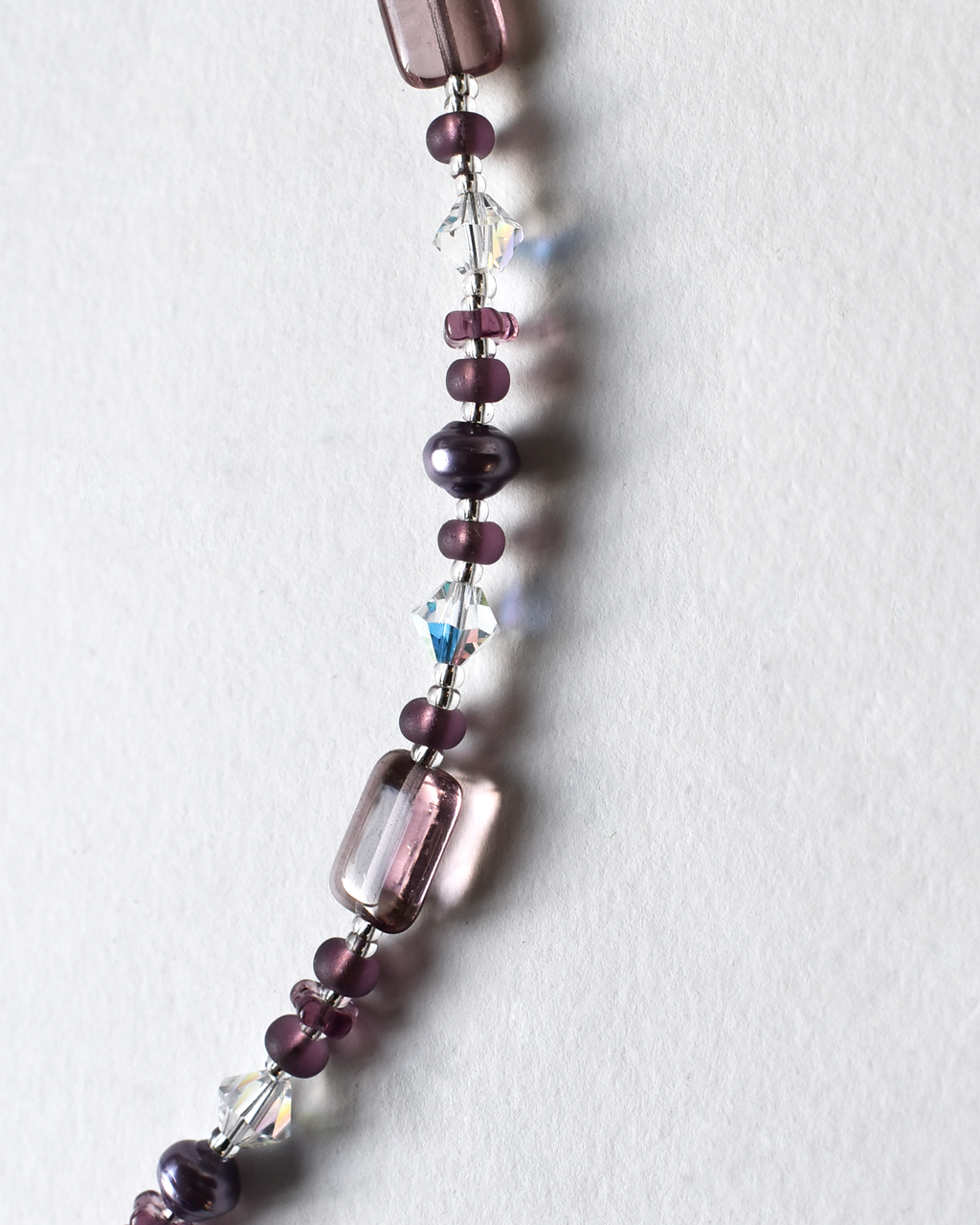 Purple Shimmer Beaded Crystal Necklace