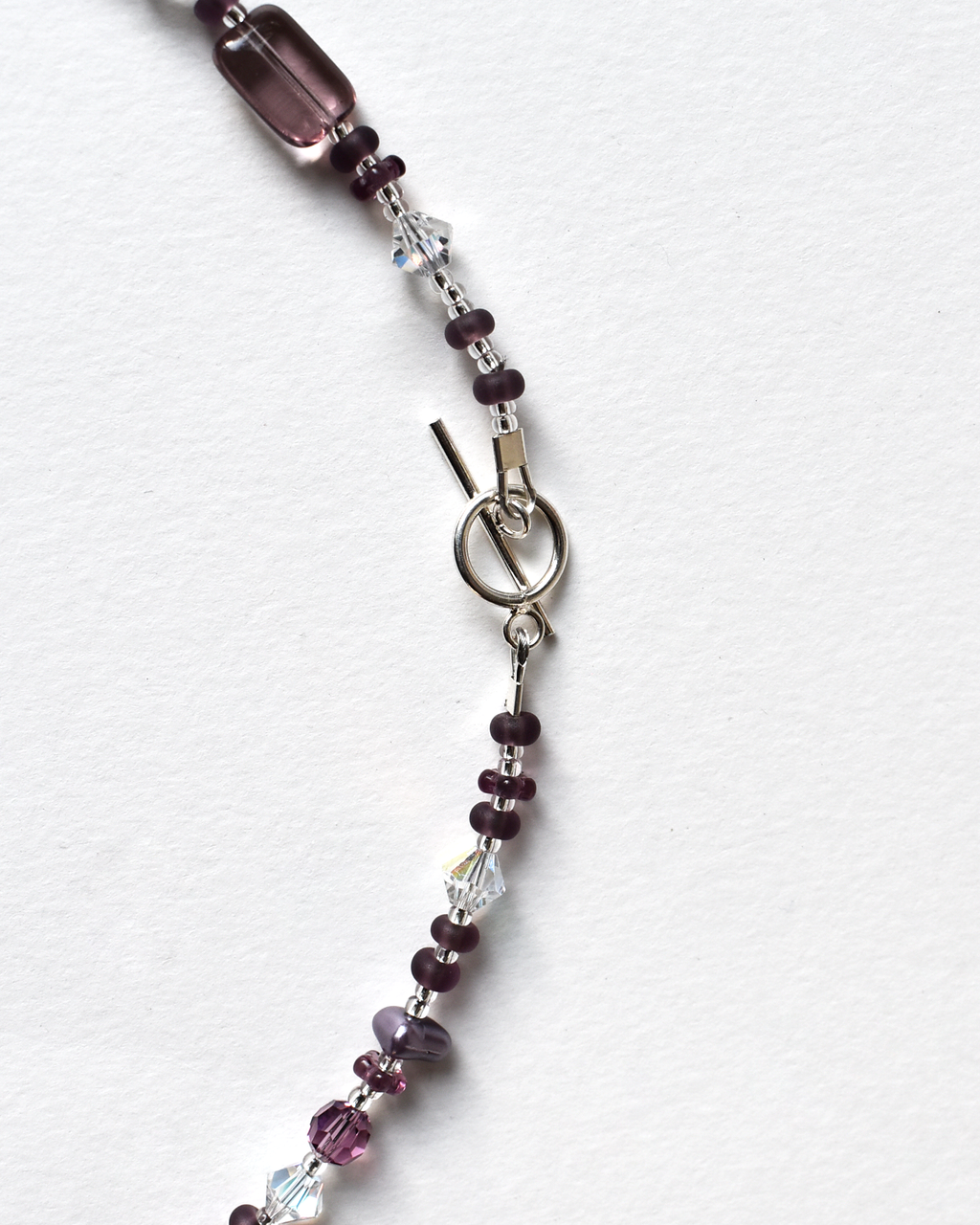 Purple Shimmer Beaded Crystal Necklace