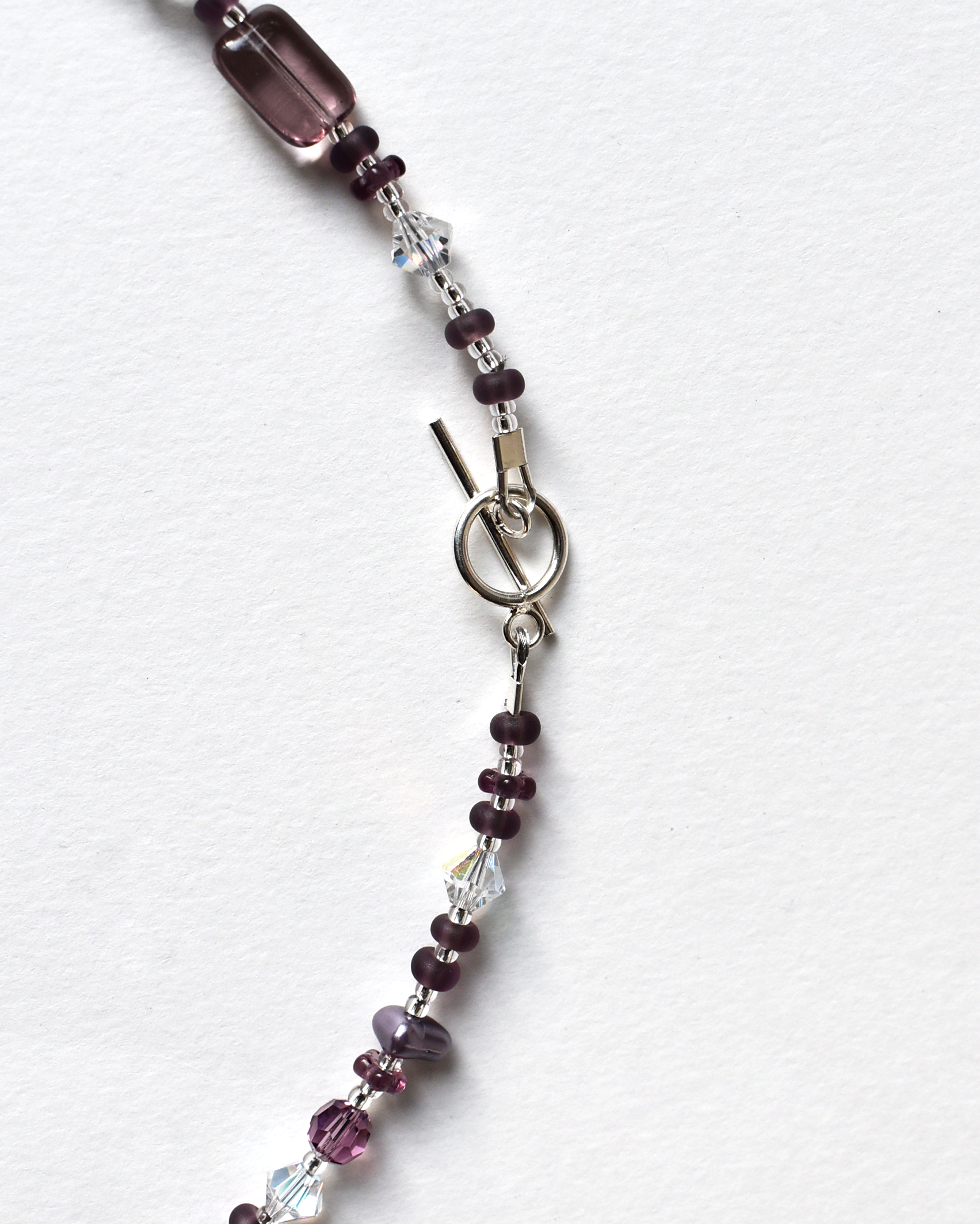 Purple Shimmer Beaded Crystal Necklace