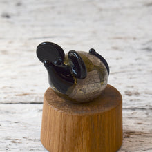 Load image into Gallery viewer, Mouse - Black Glass with Gold and Silver Leaf - Corley Studio Shop
