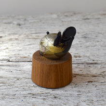 Load image into Gallery viewer, Mouse - Black Glass with Gold and Silver Leaf - Corley Studio Shop
