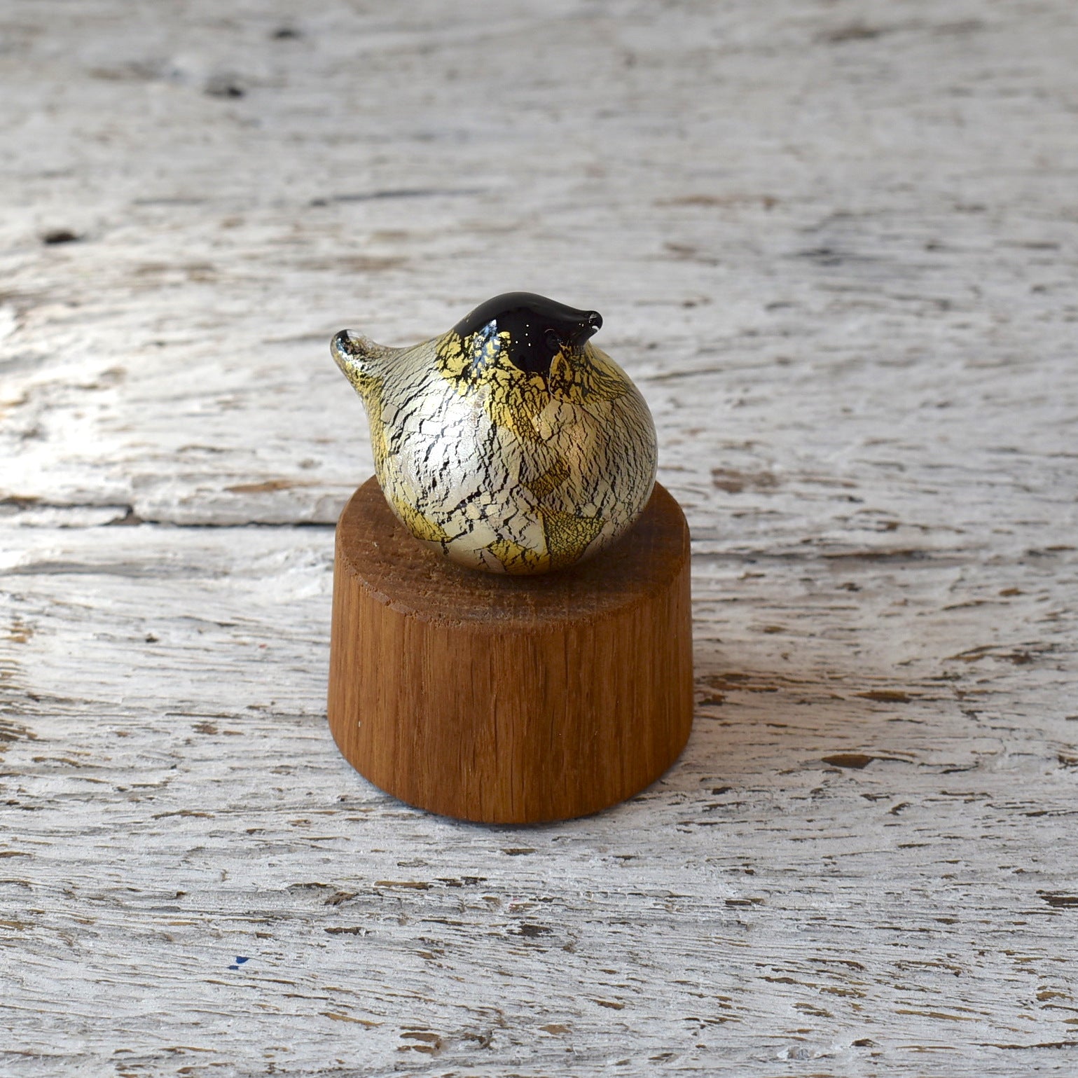 Black Nesting Bird with gold and silver leaf - Corley Studio Shop