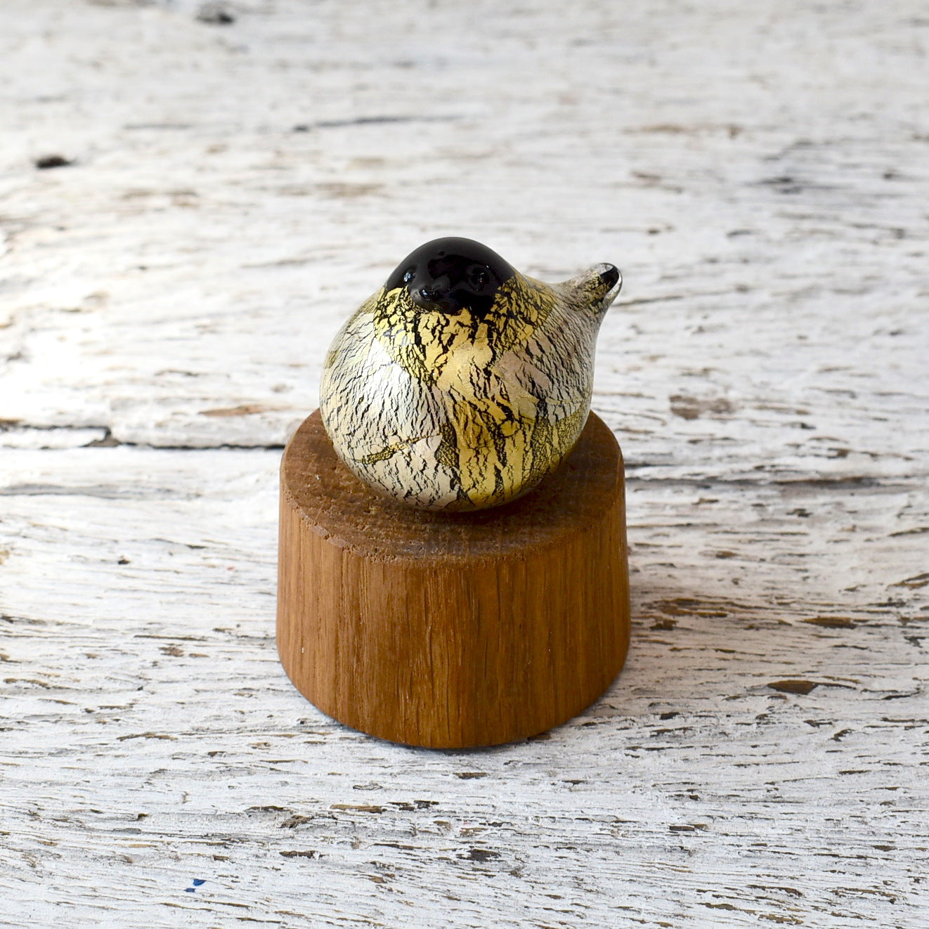 Black Nesting Bird with gold and silver leaf - Corley Studio Shop