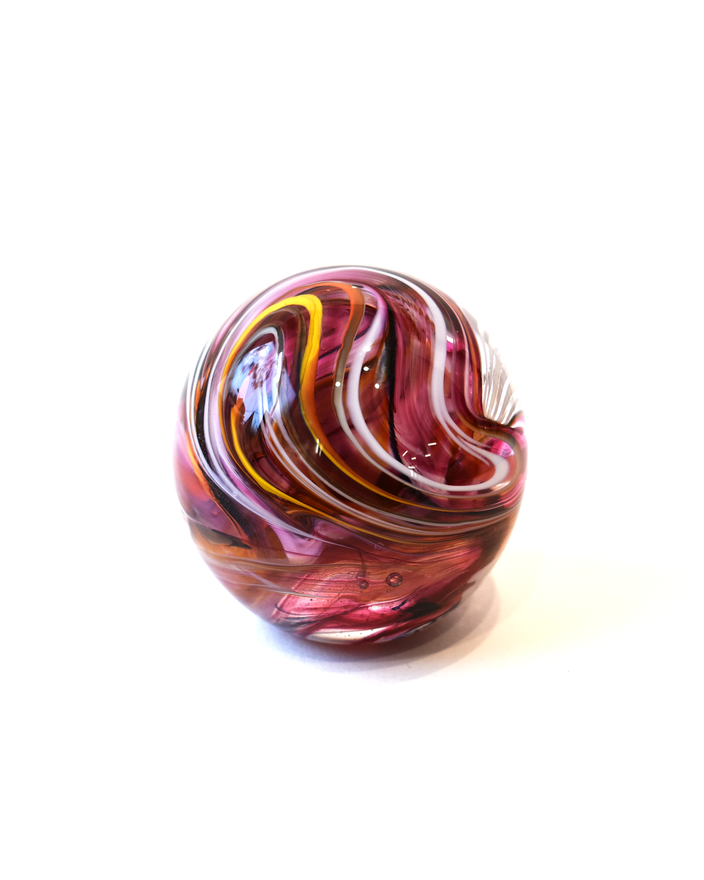 Pink & Amber Swirl Paperweight (L)