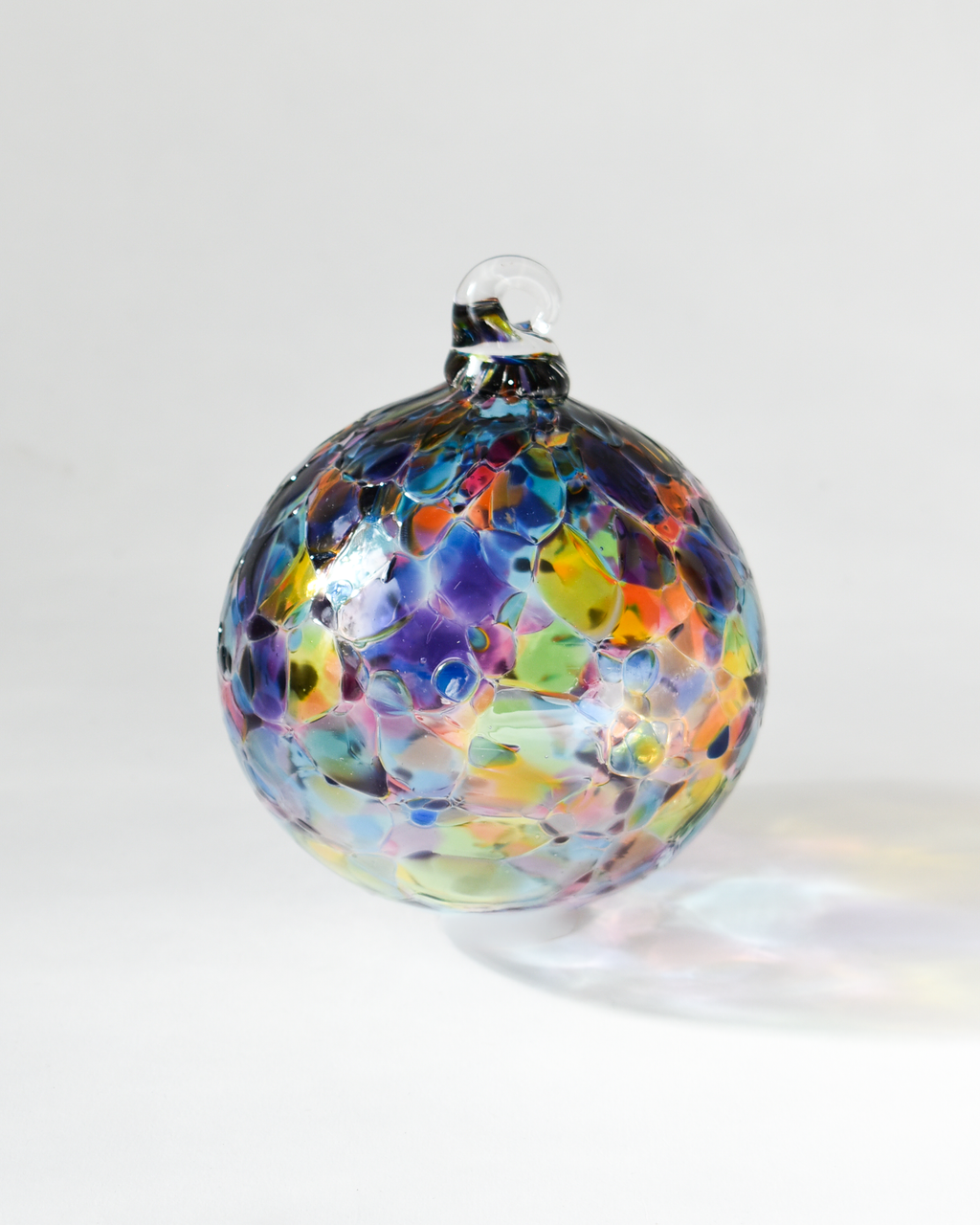 "Twilight Rainbow" Confetti Mouthblown Bauble