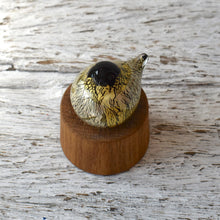 Load image into Gallery viewer, Black Nesting Bird with gold and silver leaf - Corley Studio Shop
