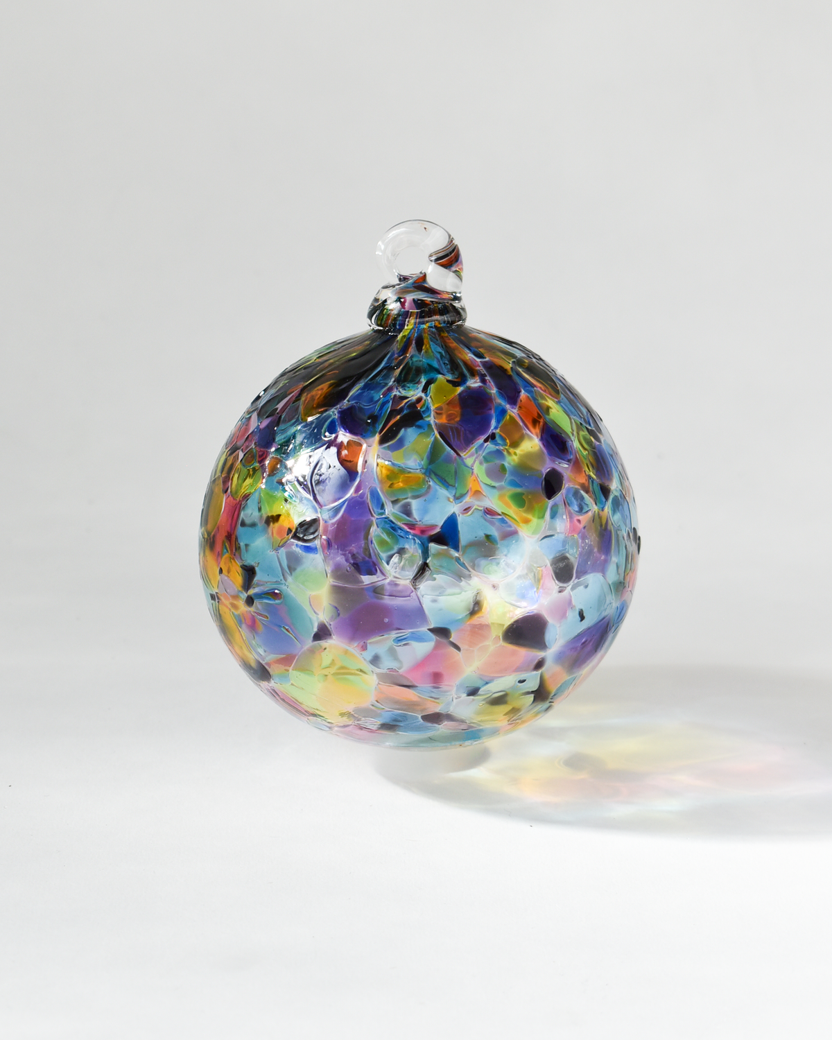"Twilight Rainbow" Confetti Mouthblown Bauble