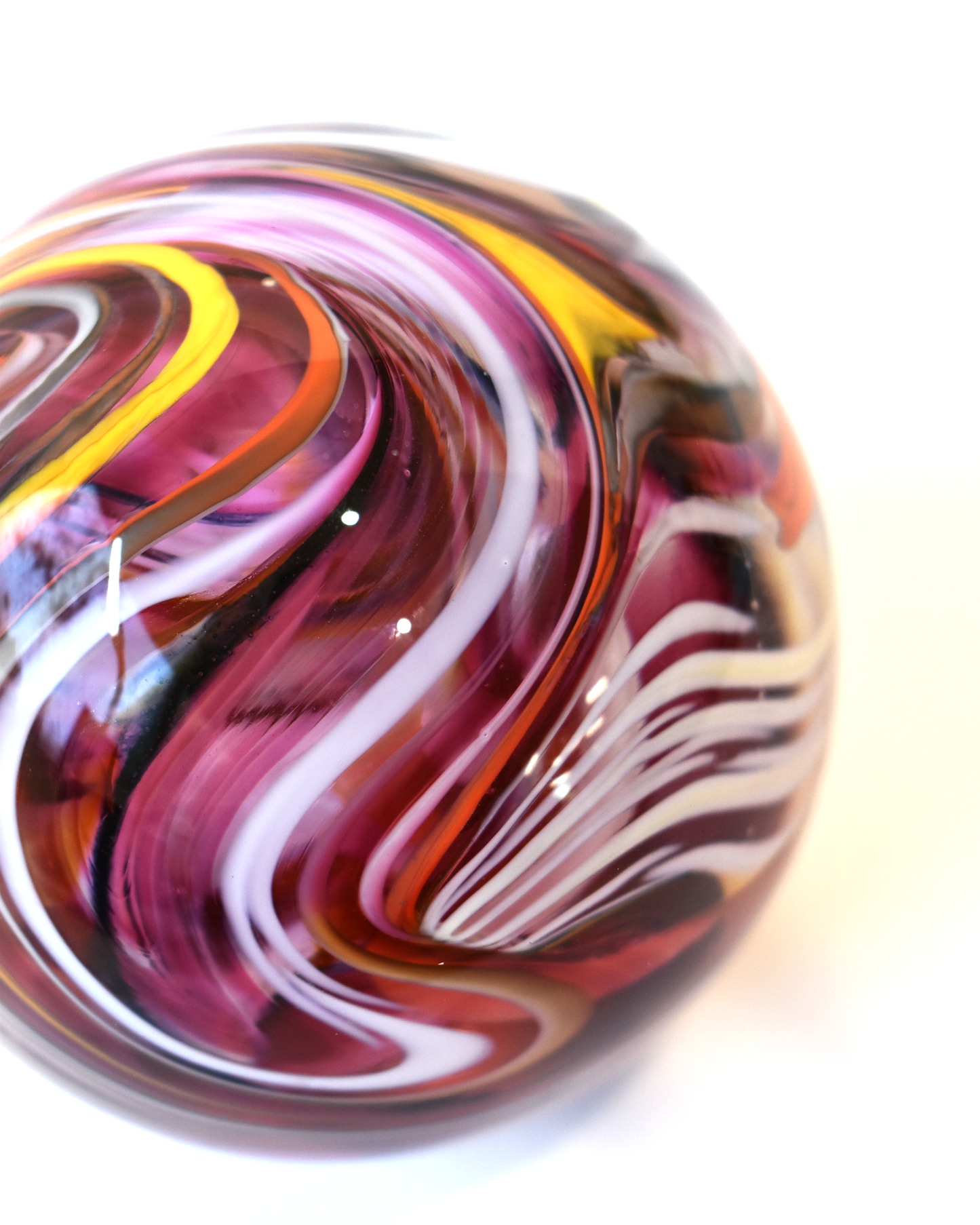 Pink & Amber Swirl Paperweight (L)