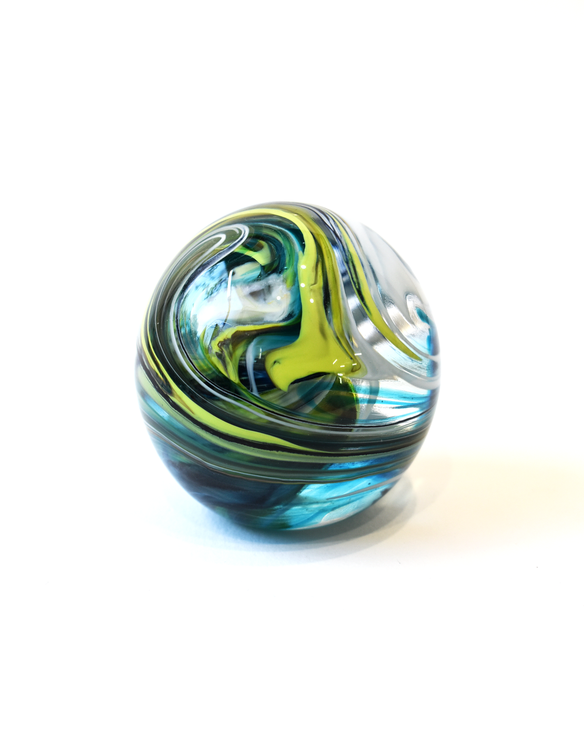 Blue & Green Swirl Paperweight (L)