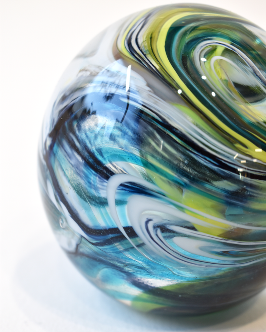 Blue & Green Swirl Paperweight (L)