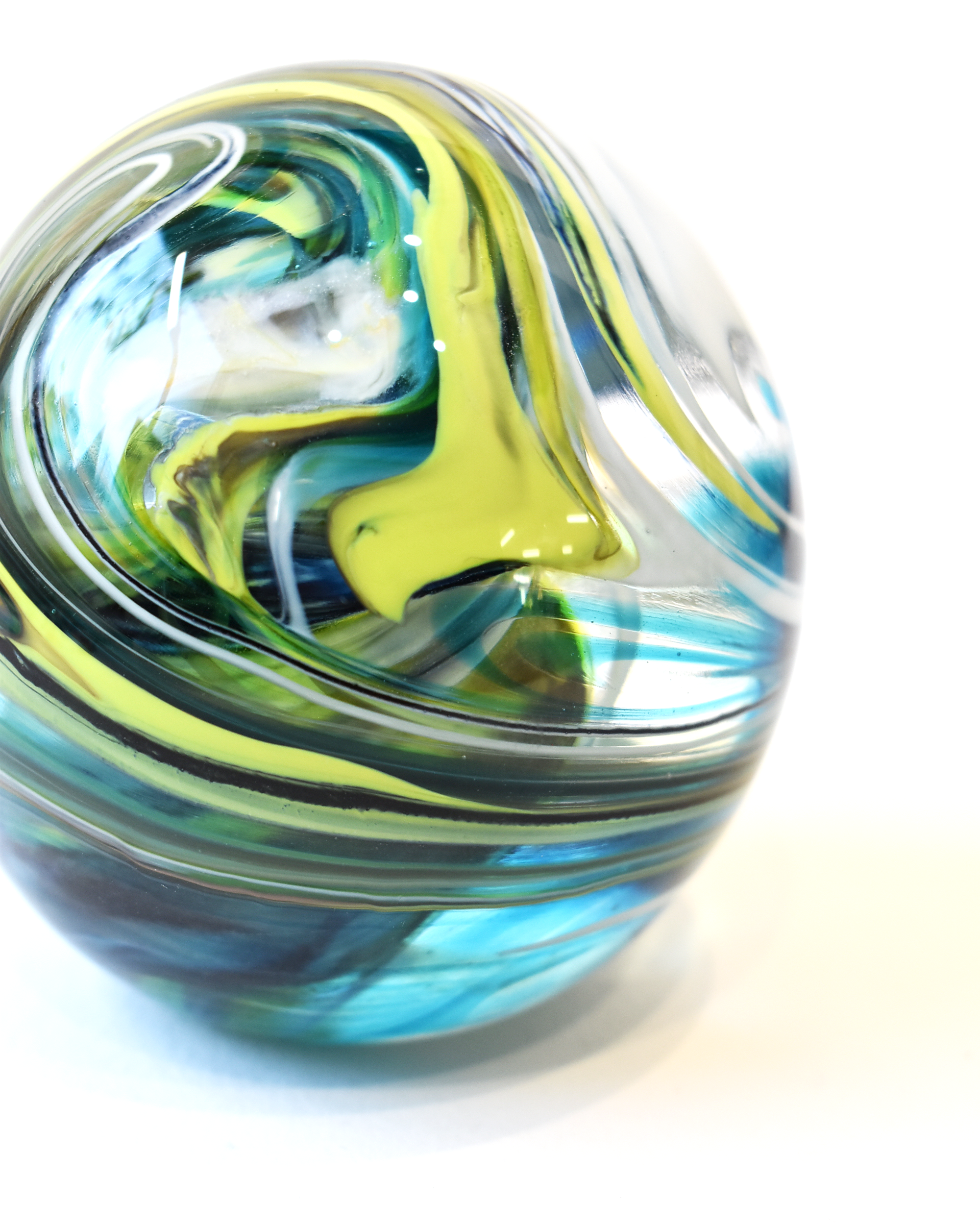 Blue & Green Swirl Paperweight (L)