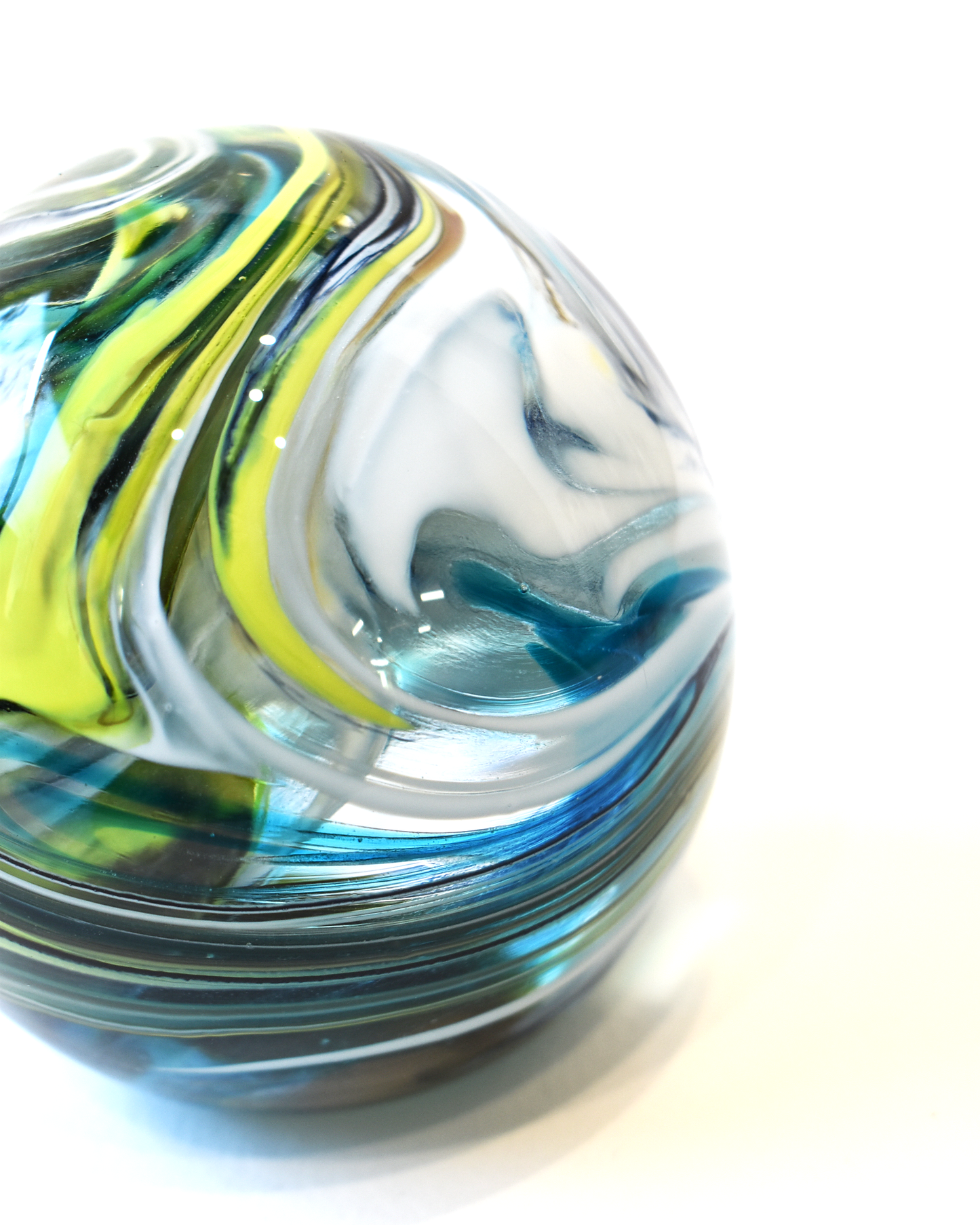 Blue & Green Swirl Paperweight (L)