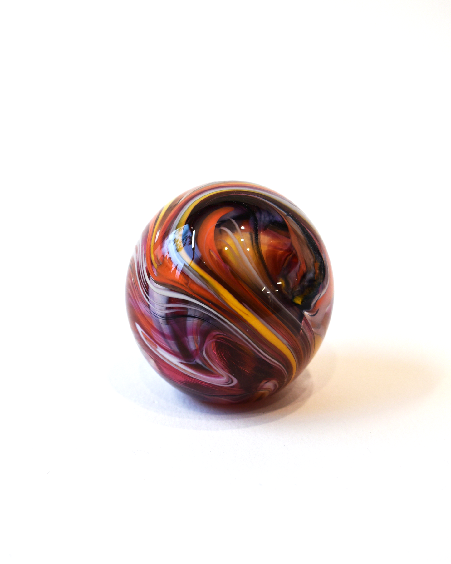 Pink & Amber Swirl Paperweight (S)
