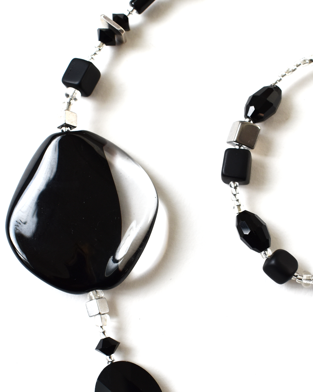 'Midnight Elegance' Long Beaded Necklace