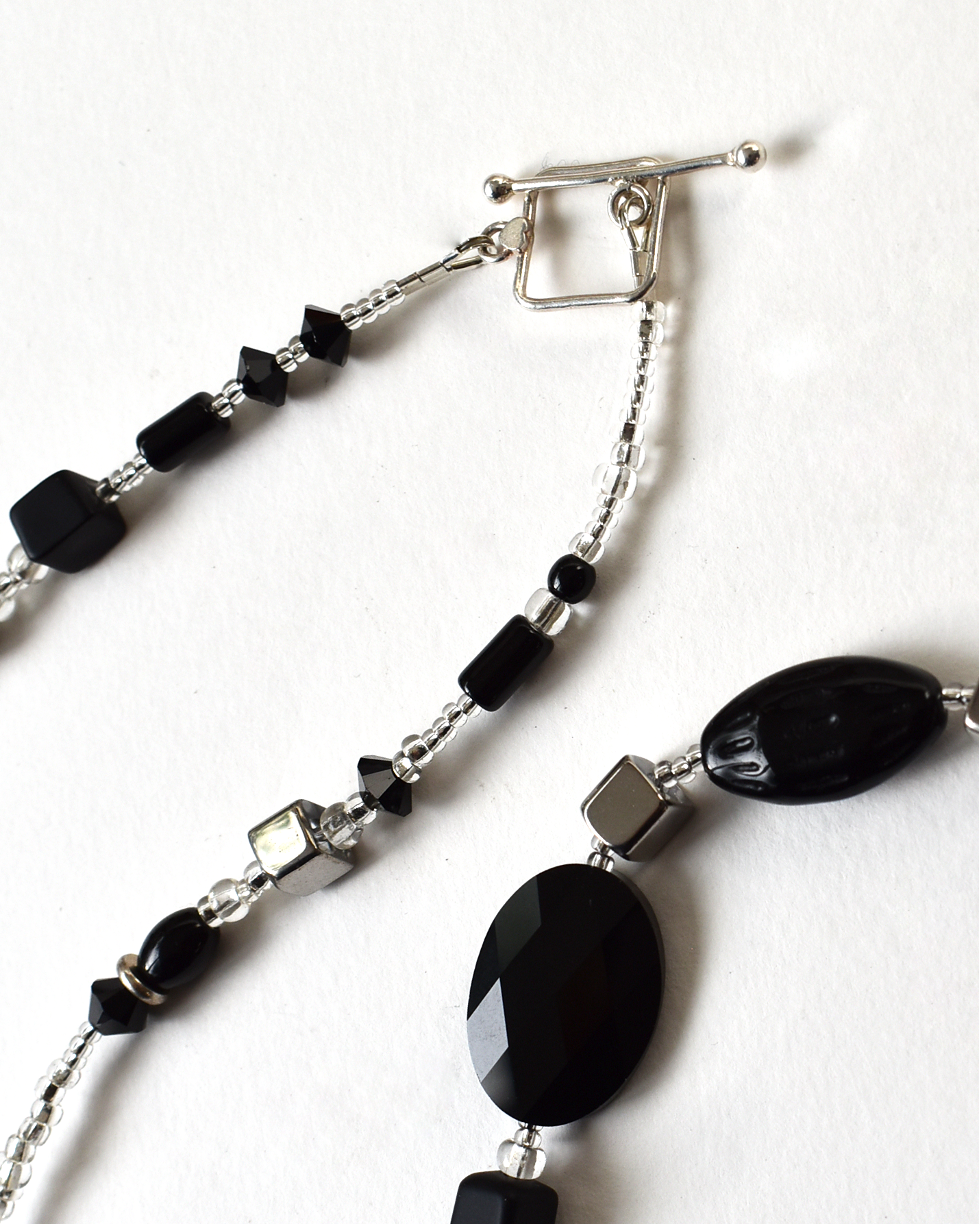 'Midnight Elegance' Long Beaded Necklace