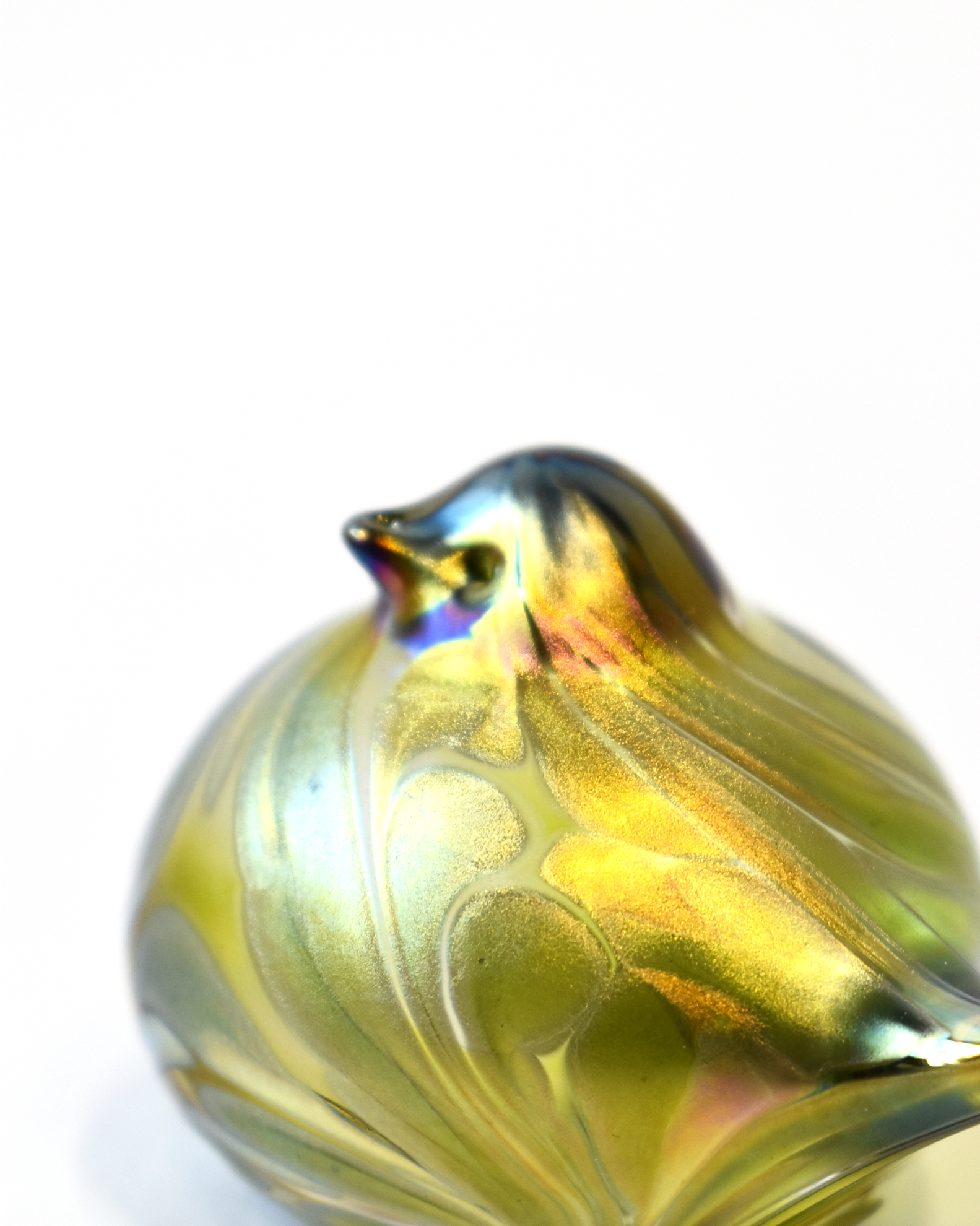 Featherspray Lime Glass Nesting Bird (S)