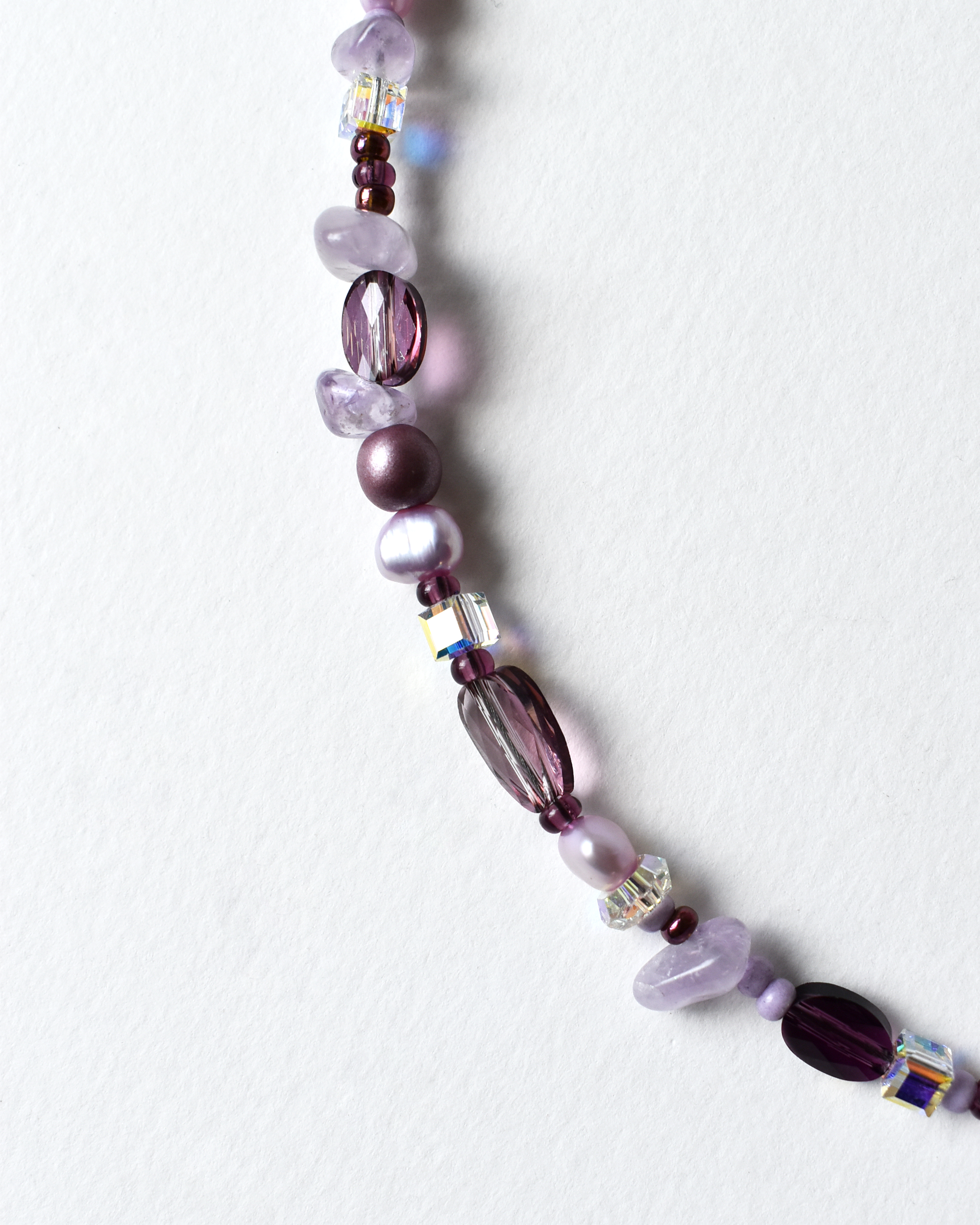 Amethyst Crystal Purple Beaded Necklace