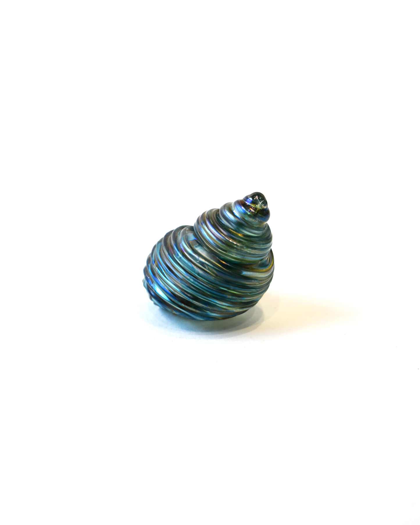 Conical Blue Featherspray Glass Shell (S)