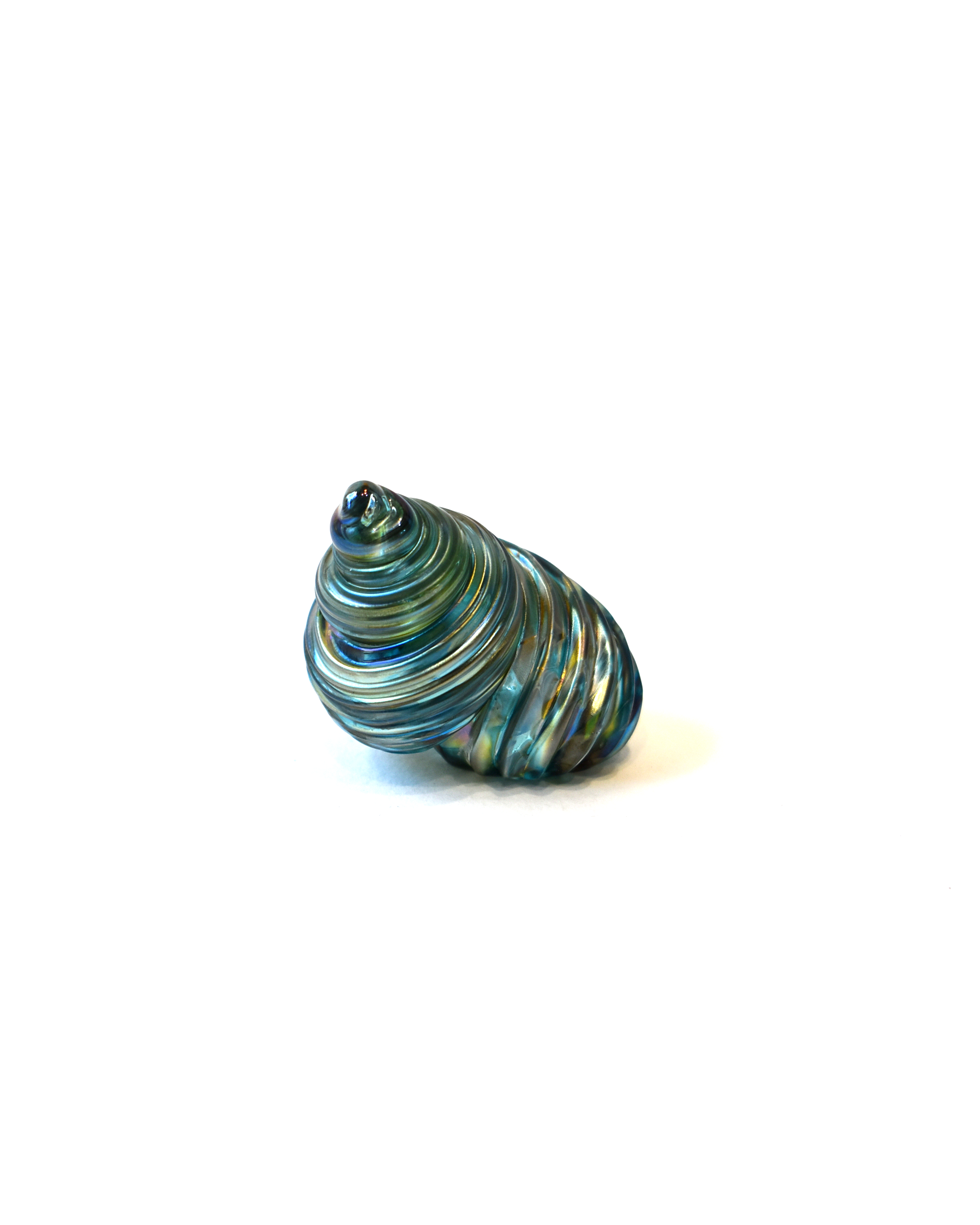 Conical Blue Featherspray Glass Shell (S)