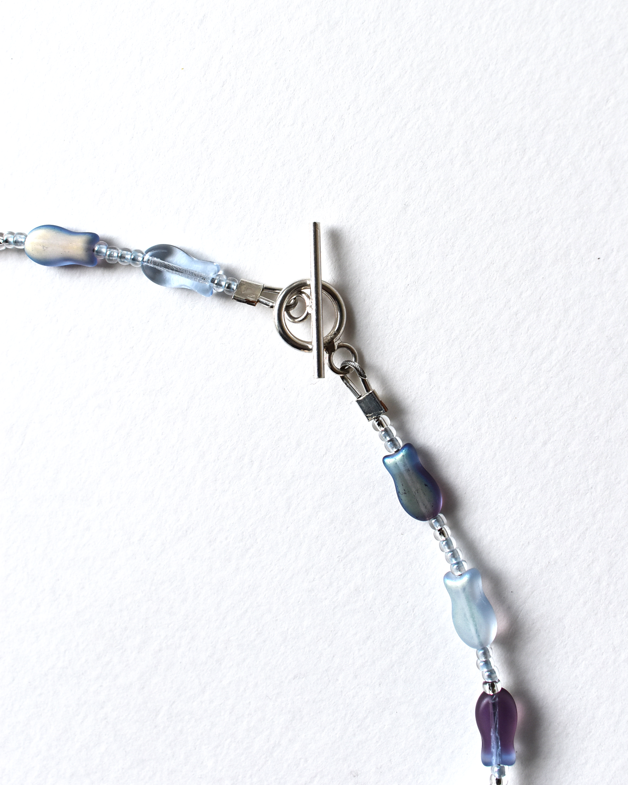 'Frosted Coast' Pale Blue Beaded Necklace