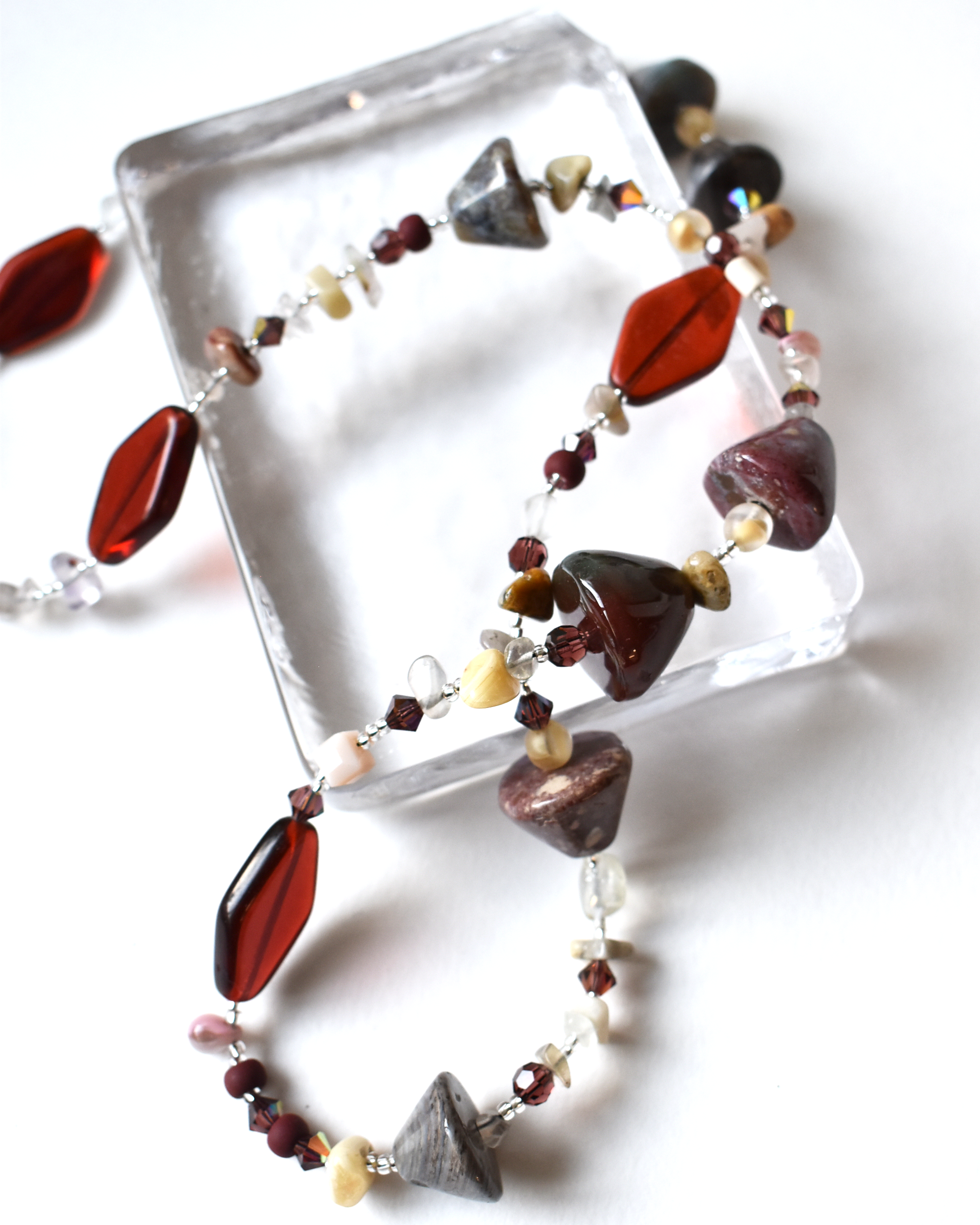 'Earth & Ember' Agate Statement Long Beaded Necklace