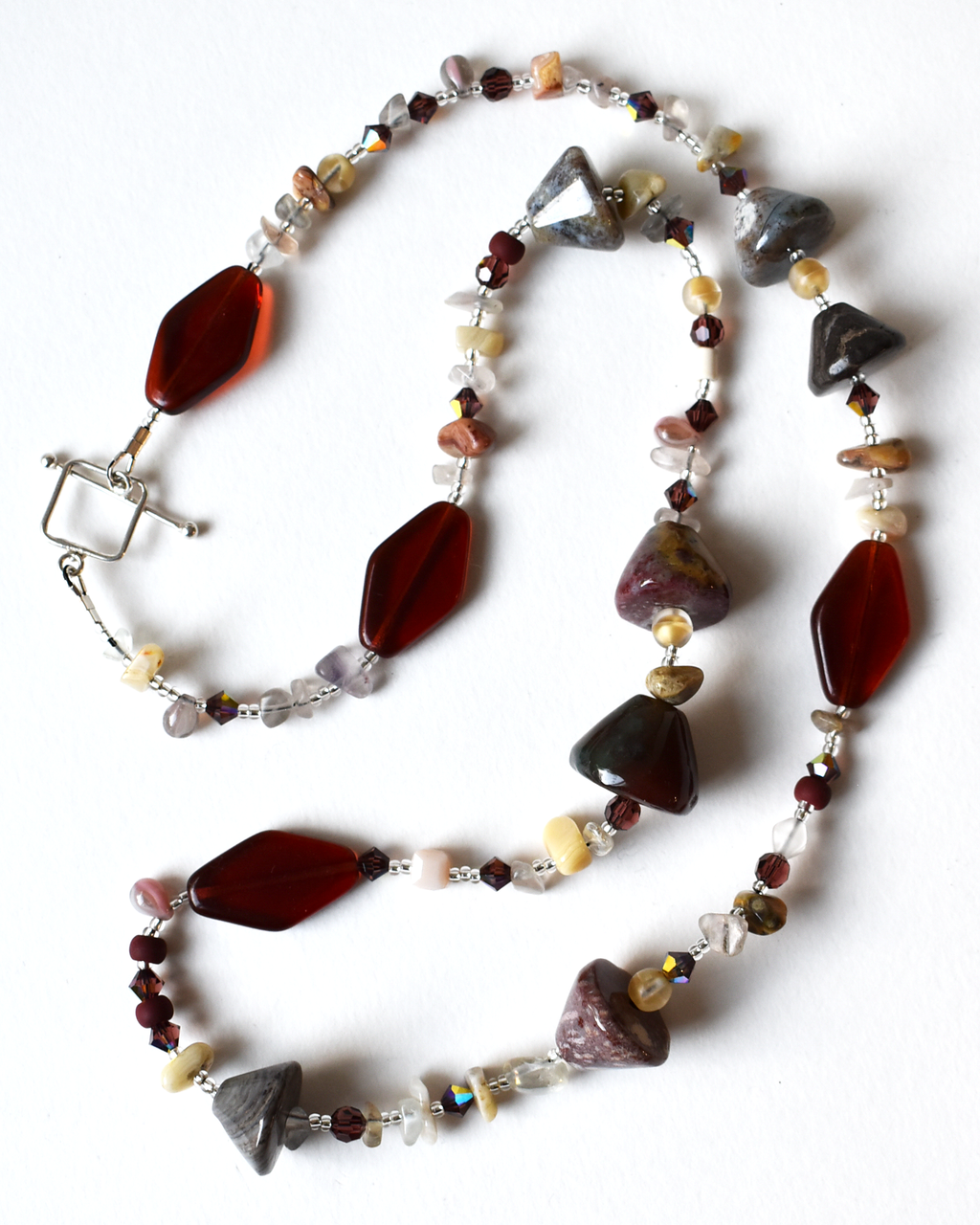 'Earth & Ember' Agate Statement Long Beaded Necklace