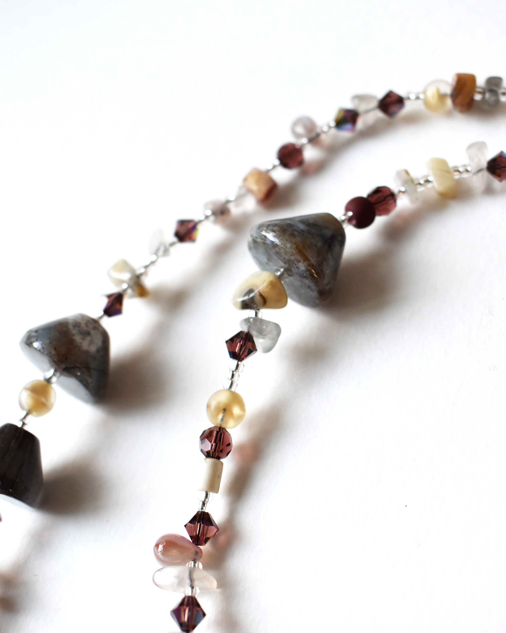 'Earth & Ember' Agate Statement Long Beaded Necklace