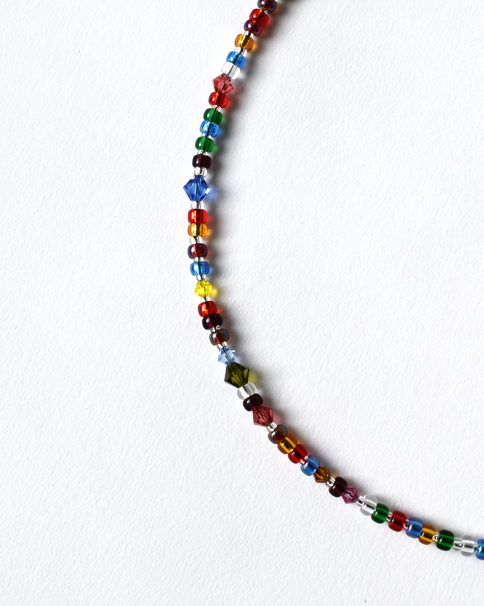 Jewel-Toned Rainbow Crystal Beaded Necklace