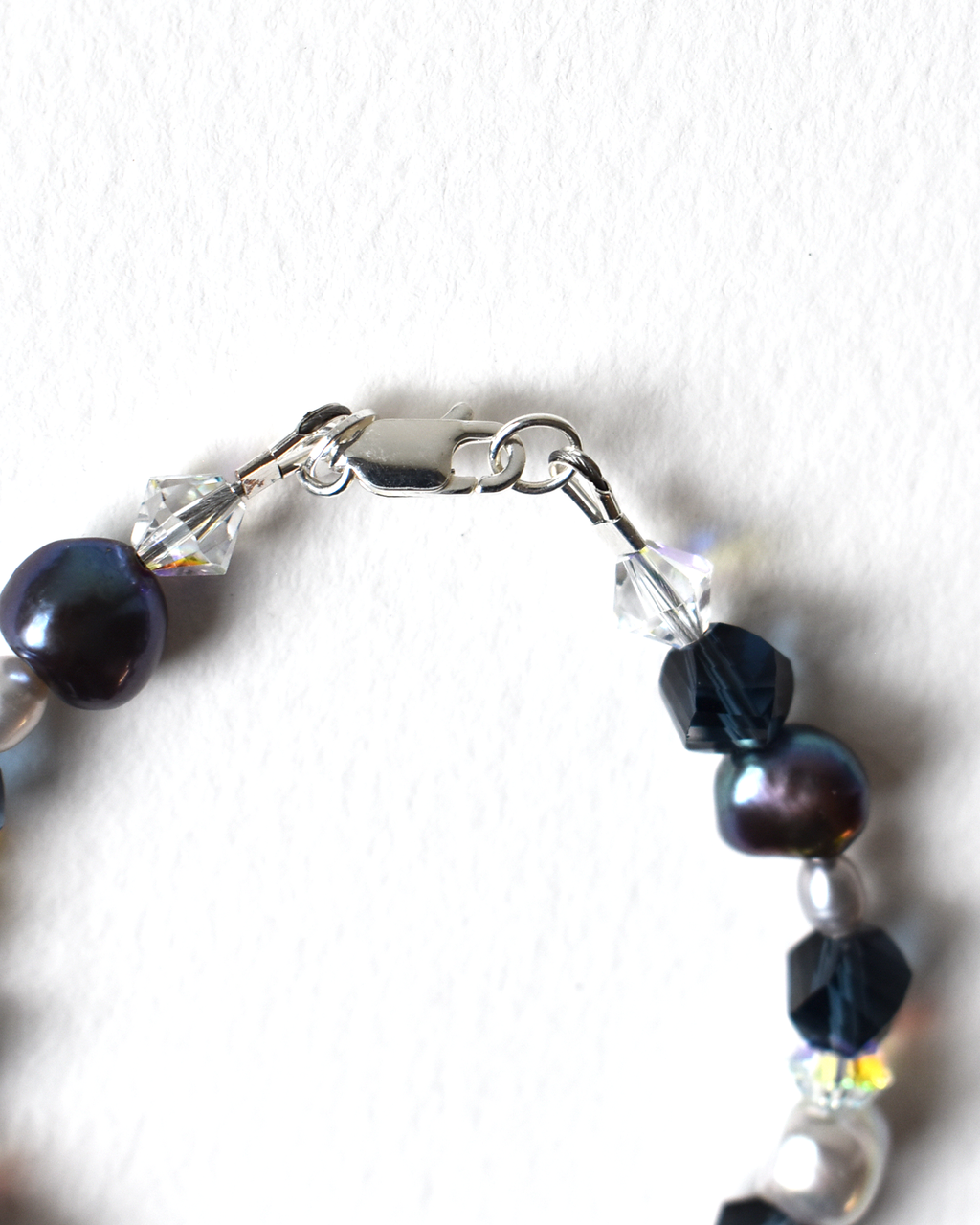 Midnight Blue & Silver Freshwater Pearl Bracelet