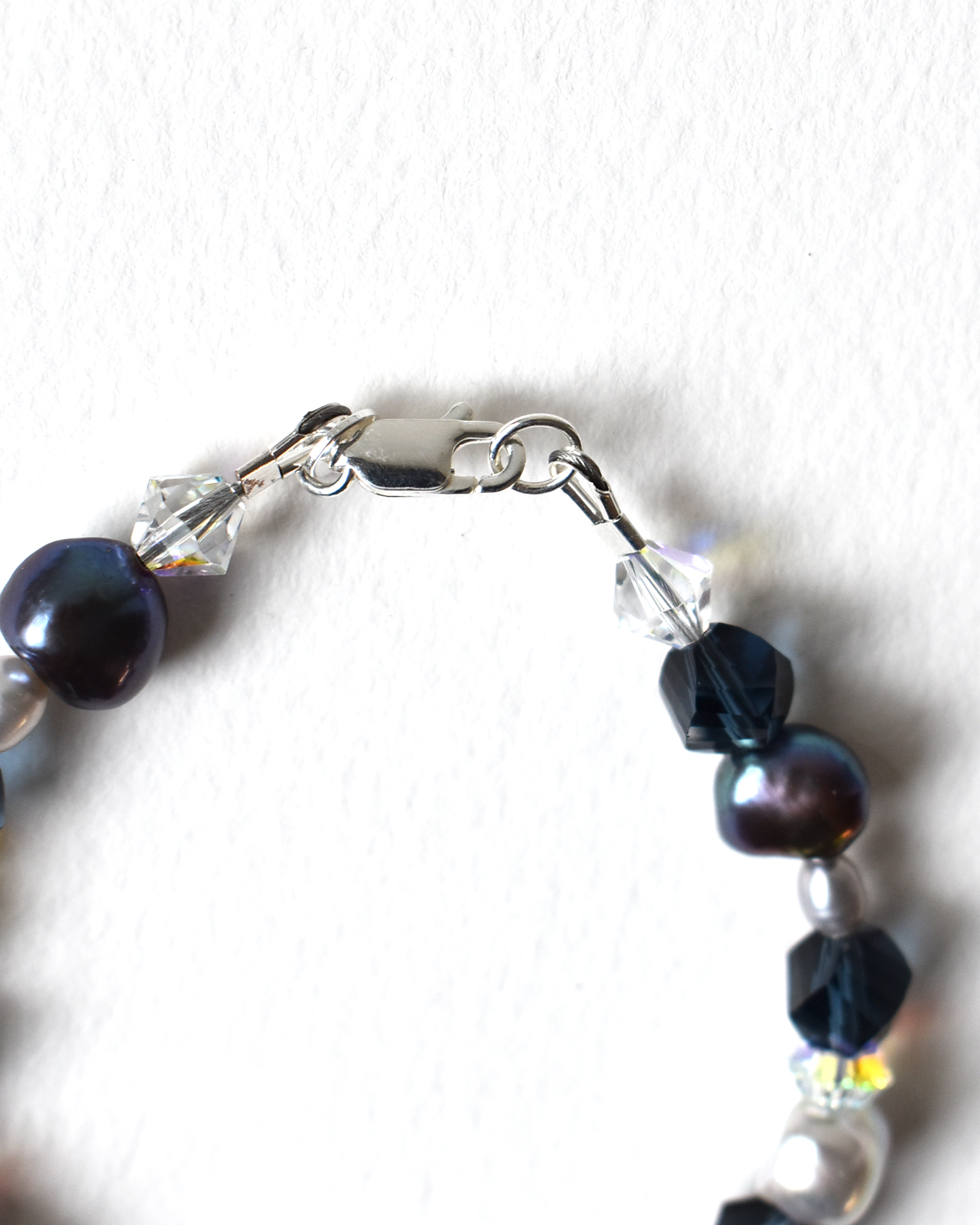 Midnight Blue & Silver Freshwater Pearl Bracelet