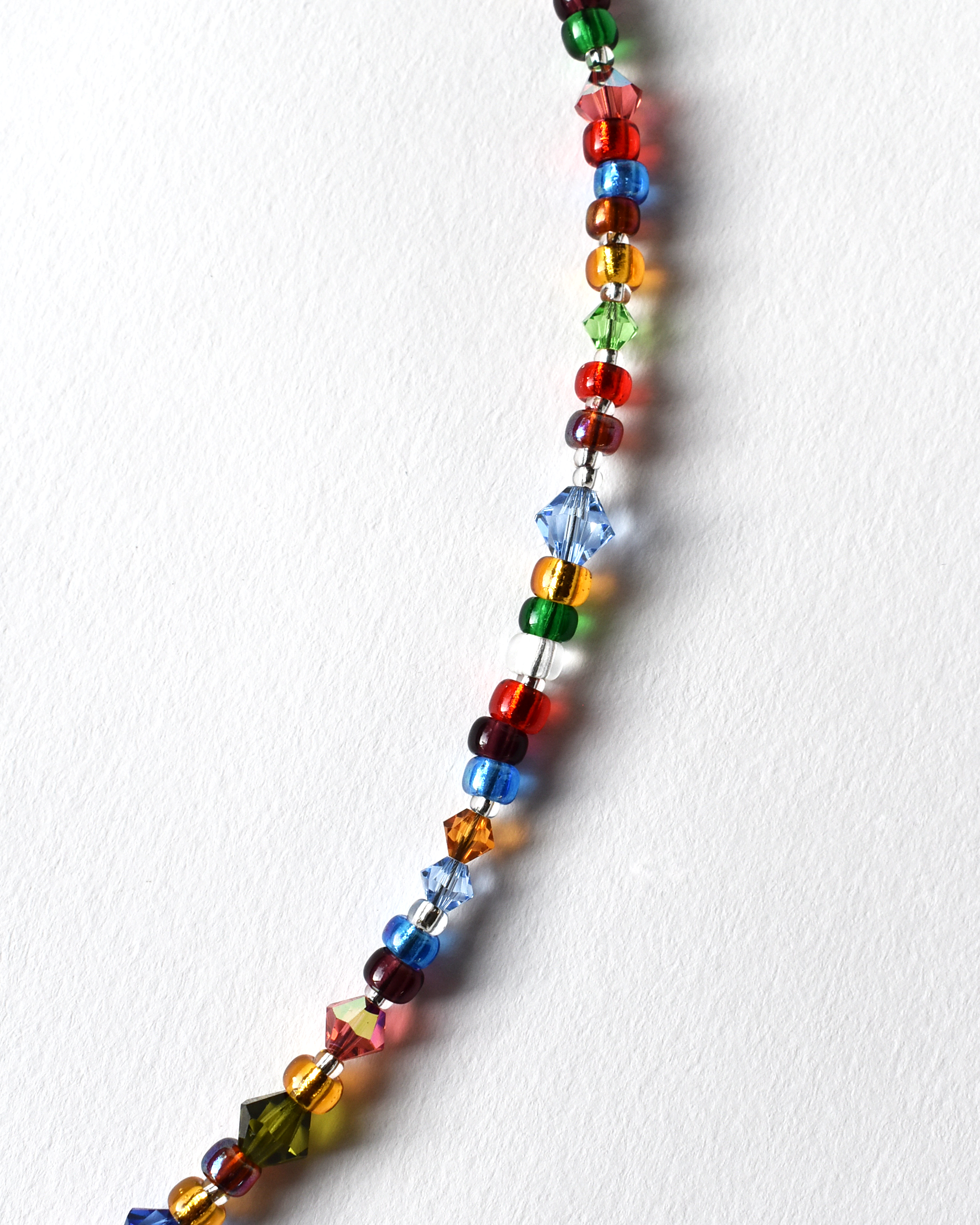Jewel-Toned Rainbow Crystal Beaded Necklace