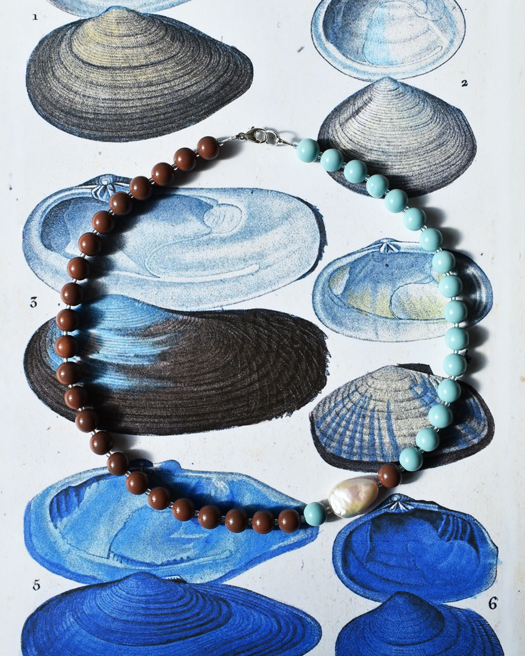 'Tide & Terra' Asymmetric Bead Necklace