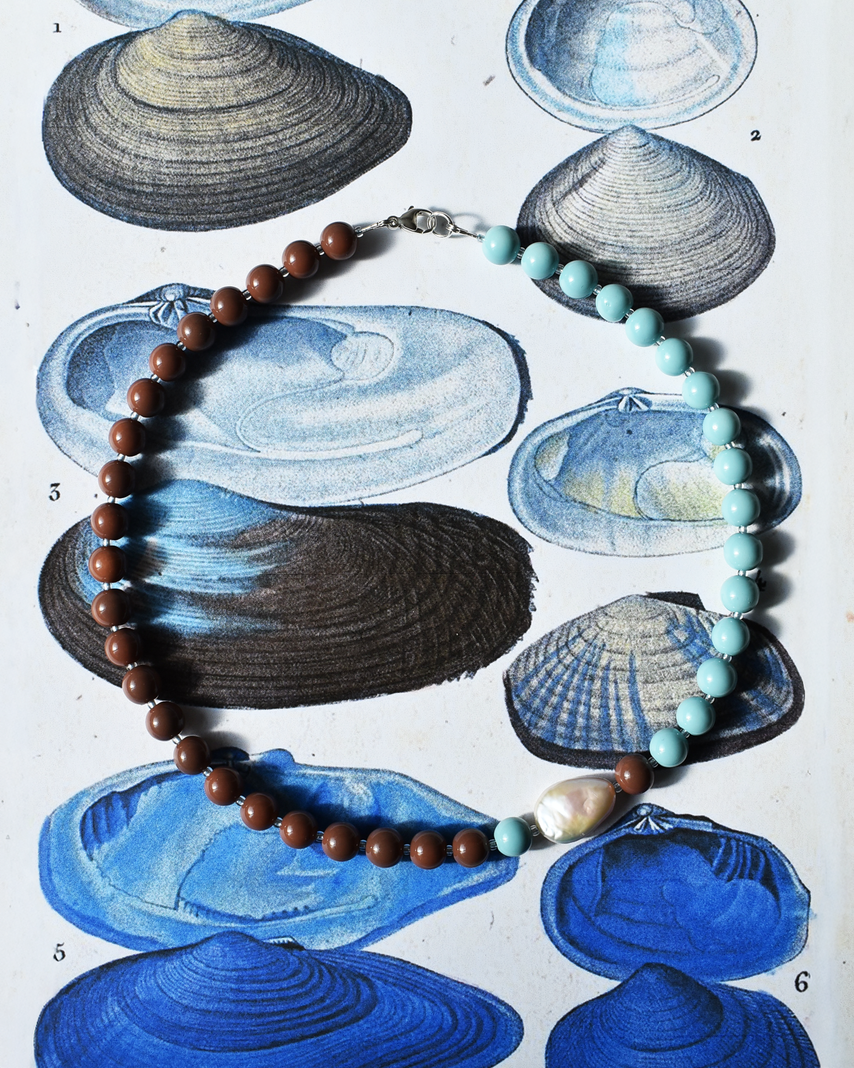 'Tide & Terra' Asymmetric Bead Necklace