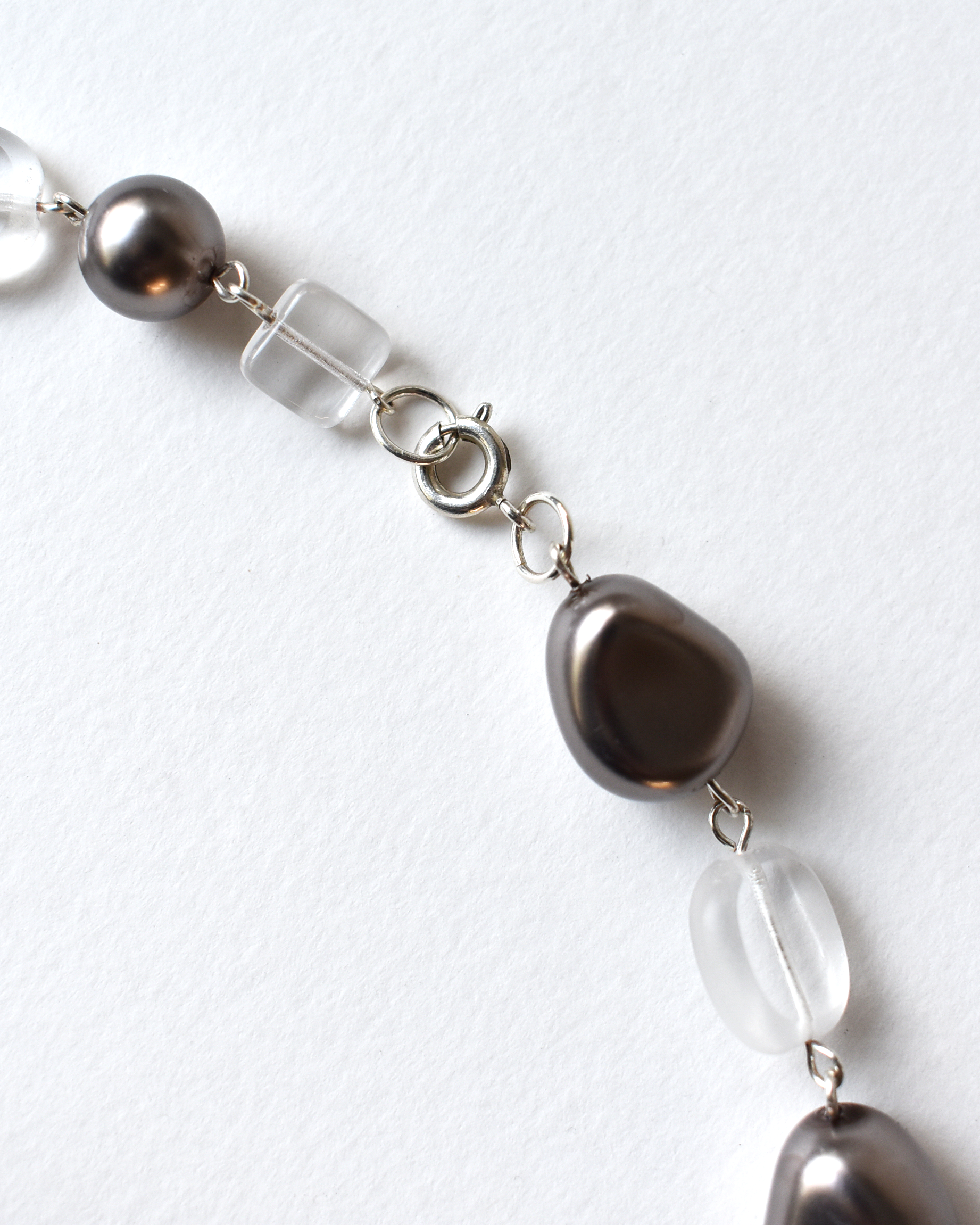 Soft Blue & Grey Beaded Necklace