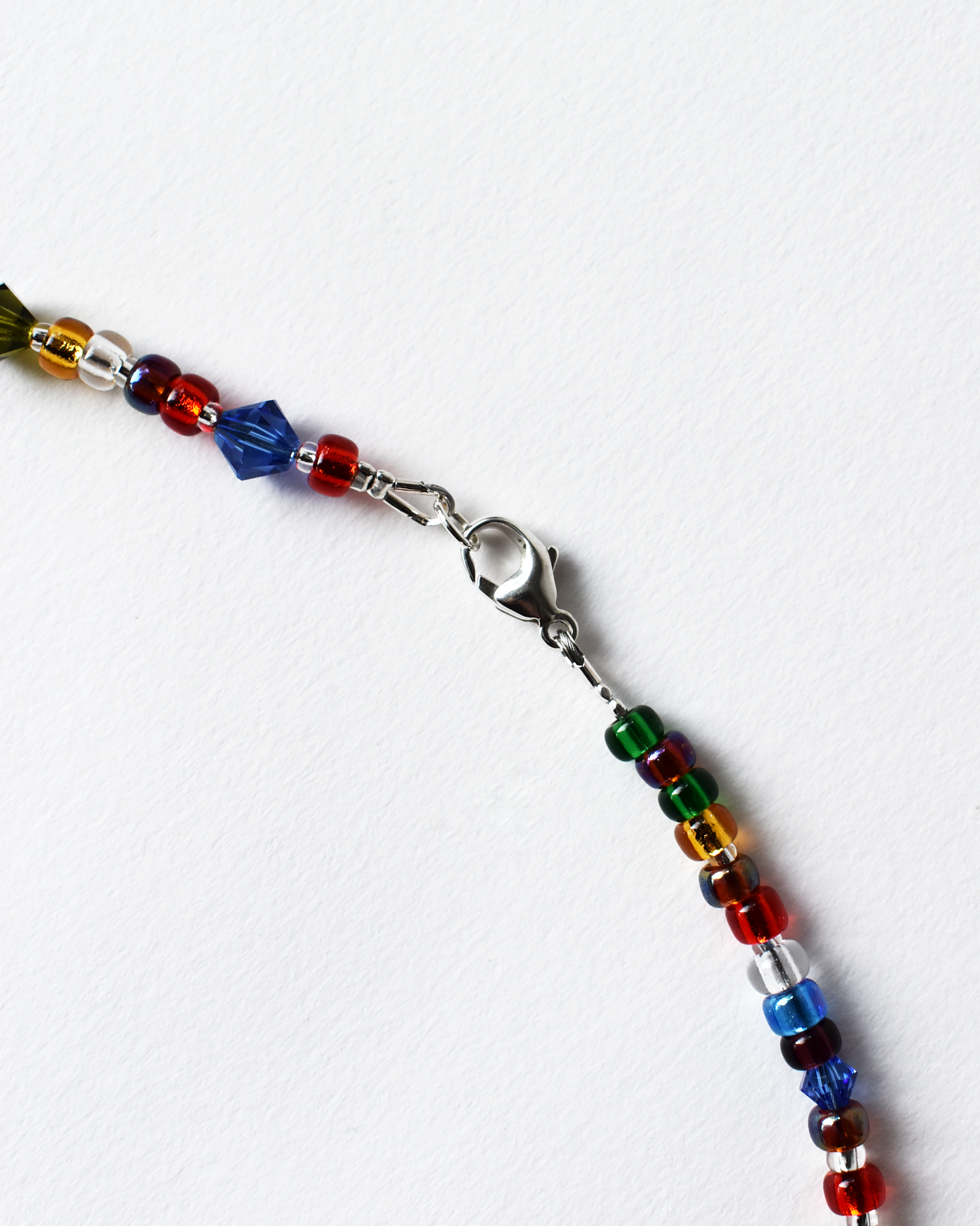 Jewel-Toned Rainbow Crystal Beaded Necklace