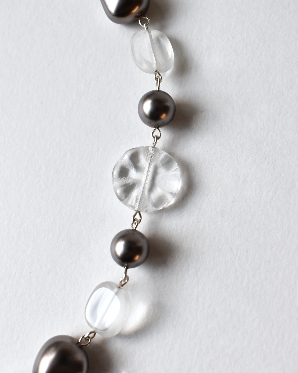 Soft Blue & Grey Beaded Necklace