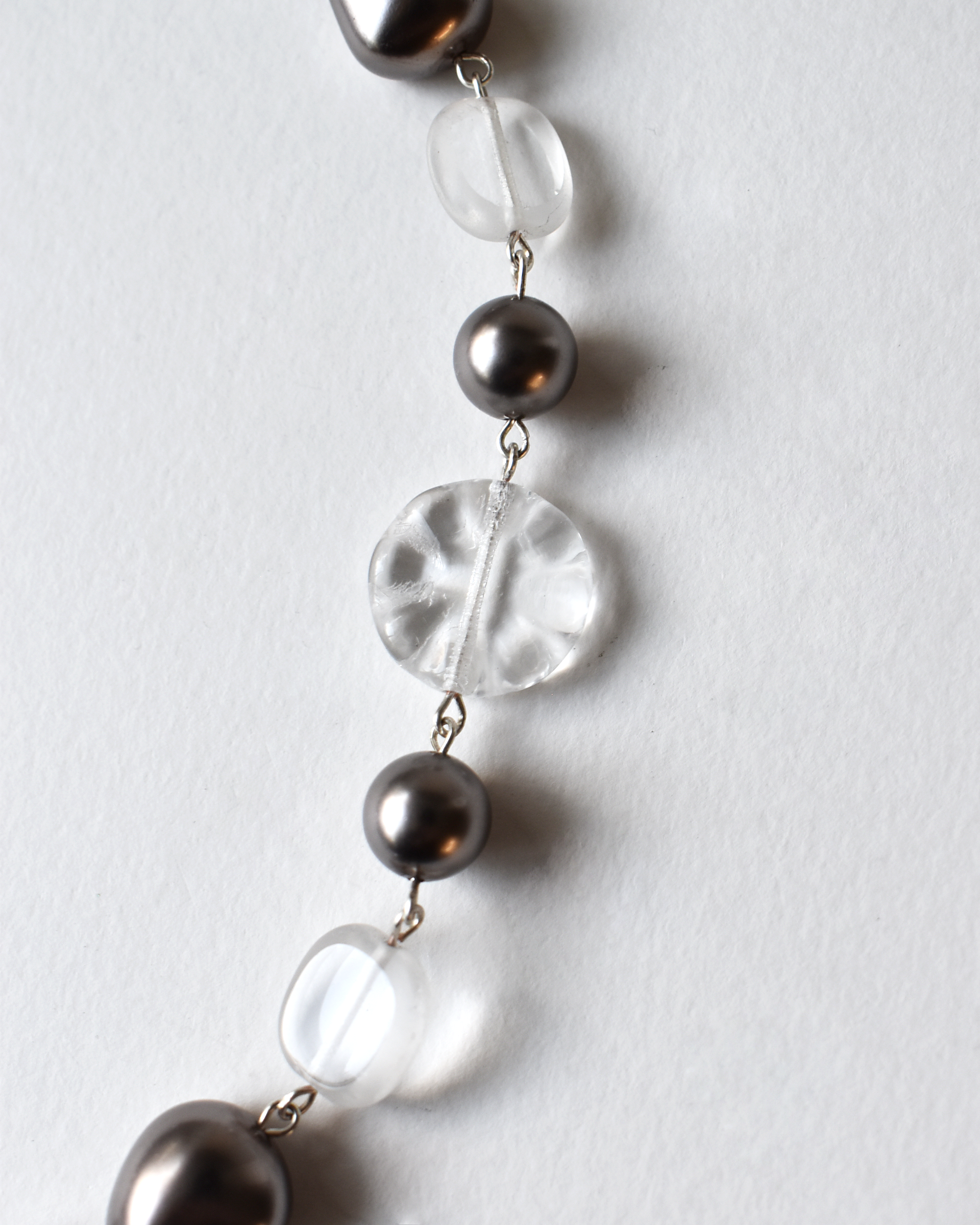 Soft Blue & Grey Beaded Necklace